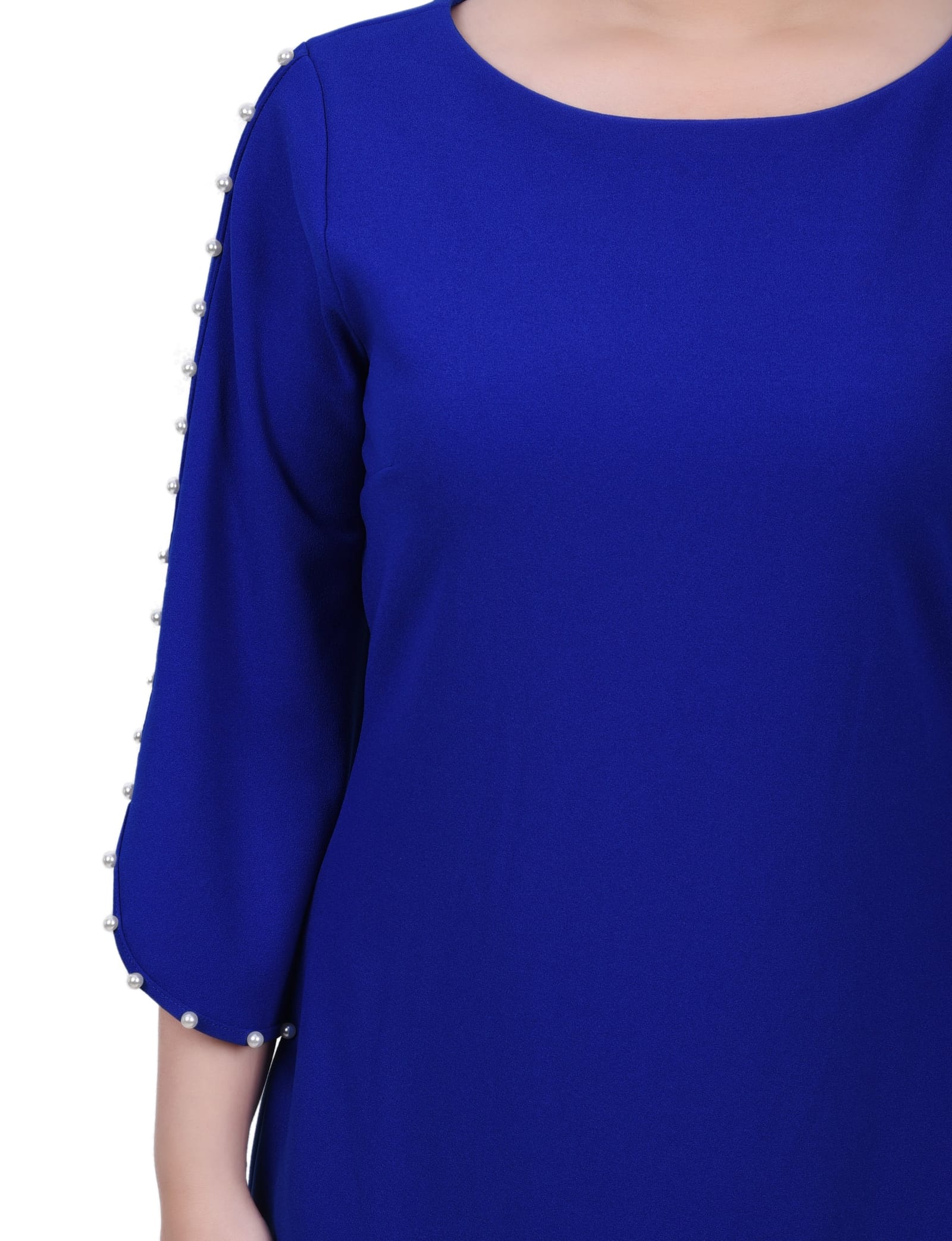 3/4 Pearl-Detail Petal Sleeve Dress thumbnail 3