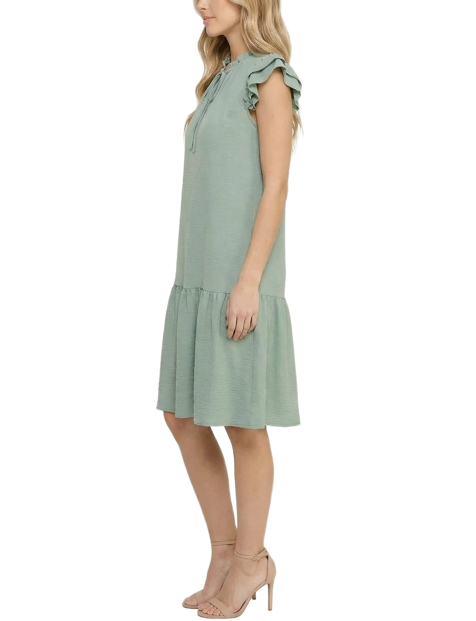 Flutter Sleeve Flounced Dress thumbnail 3