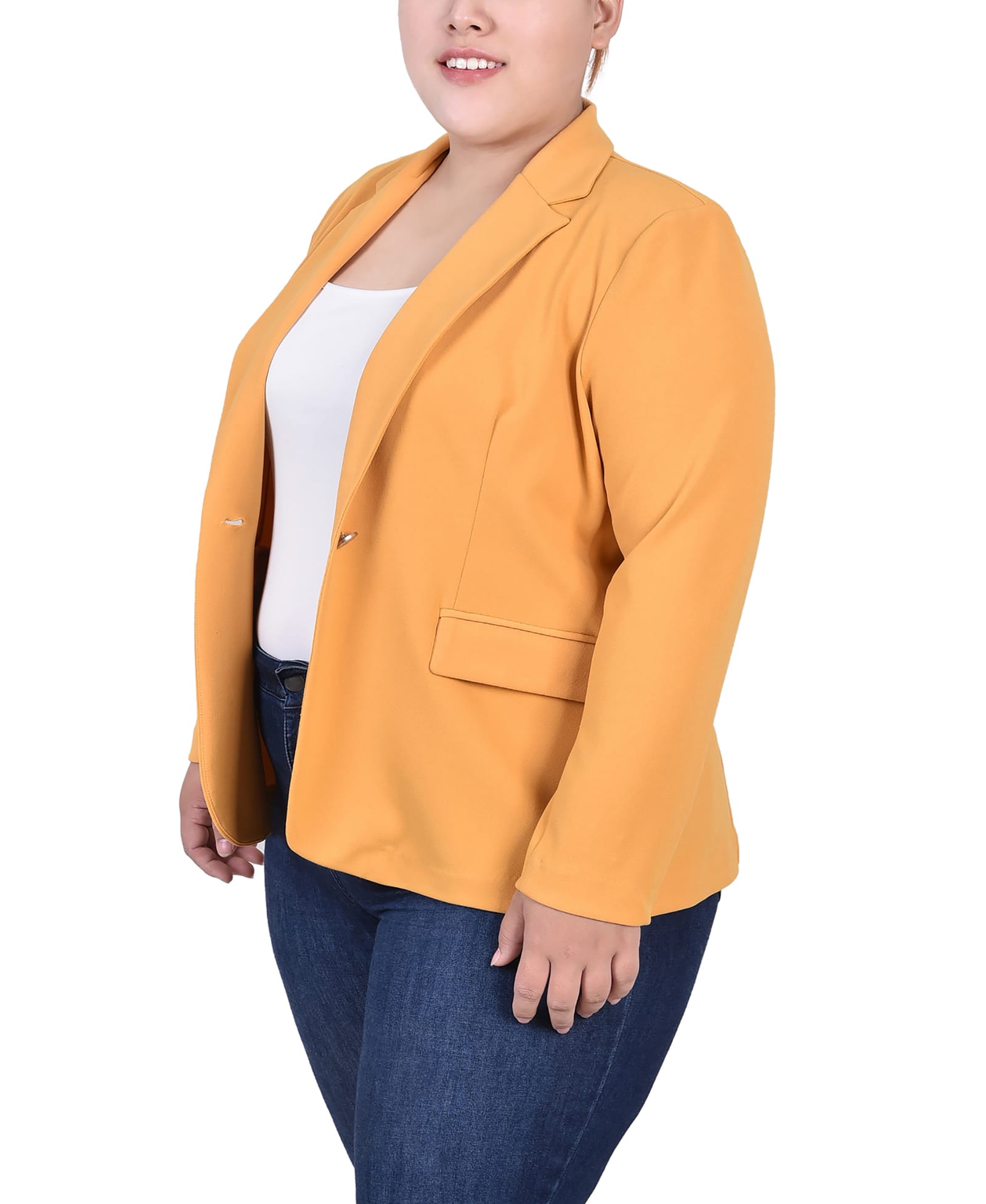 Plus Size Long Sleeve Scuba Crepe Jacket thumbnail 2