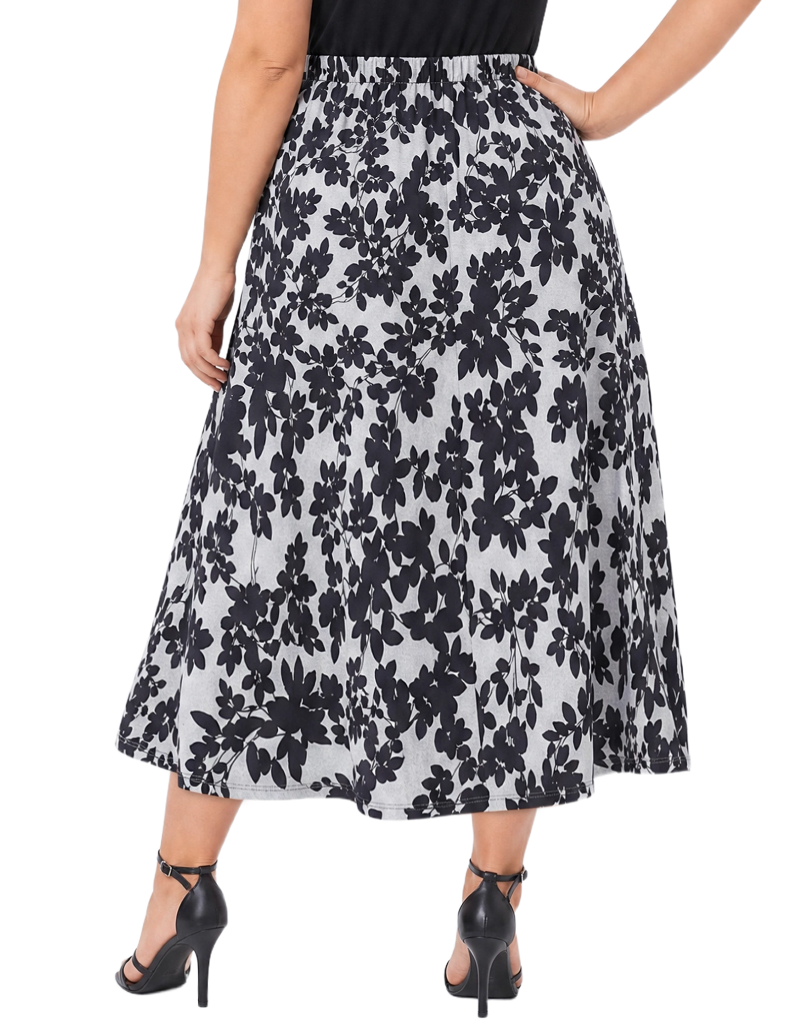 Plus Size Hacci a-Line Skirt with Godets thumbnail 3