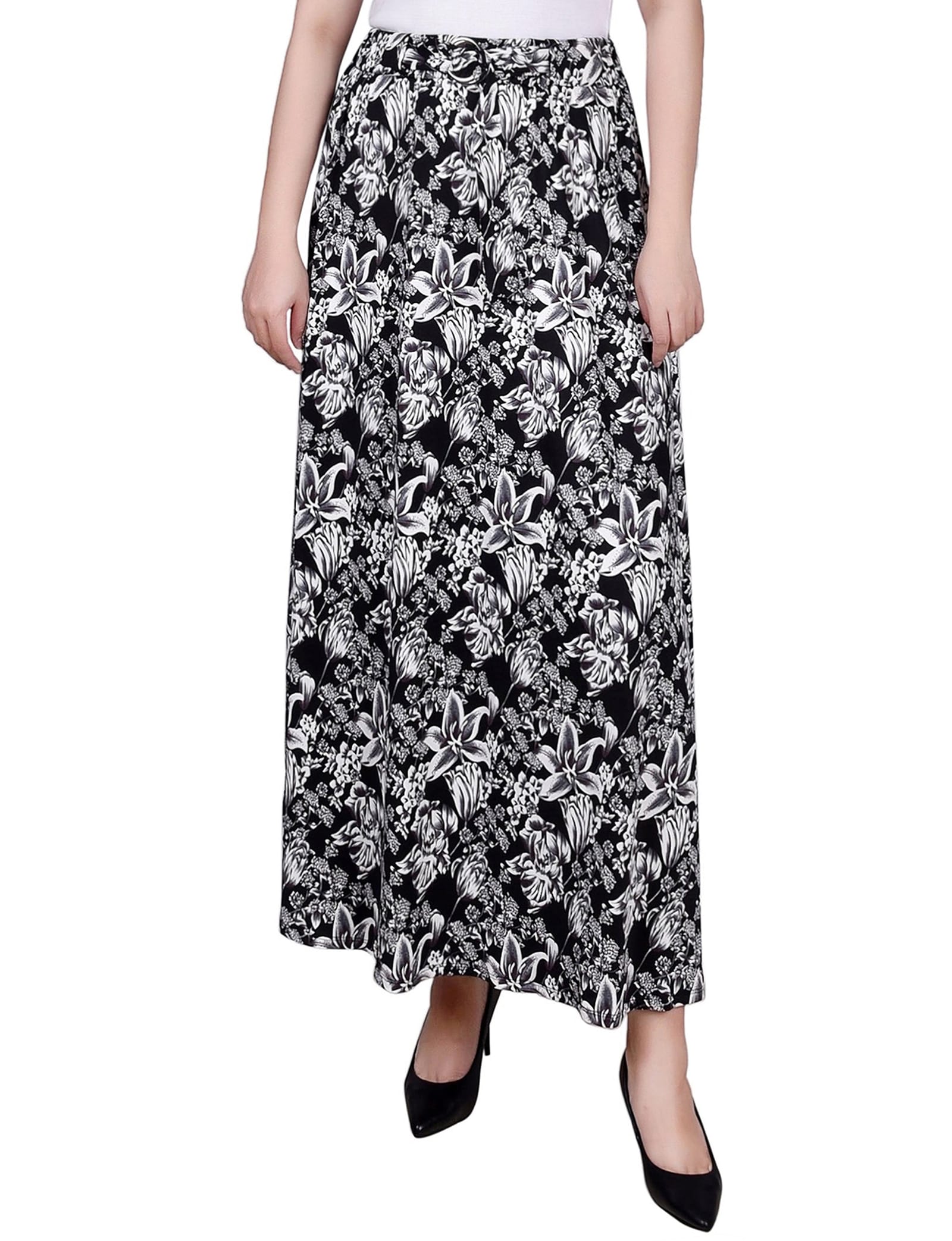 Black White Floral / M