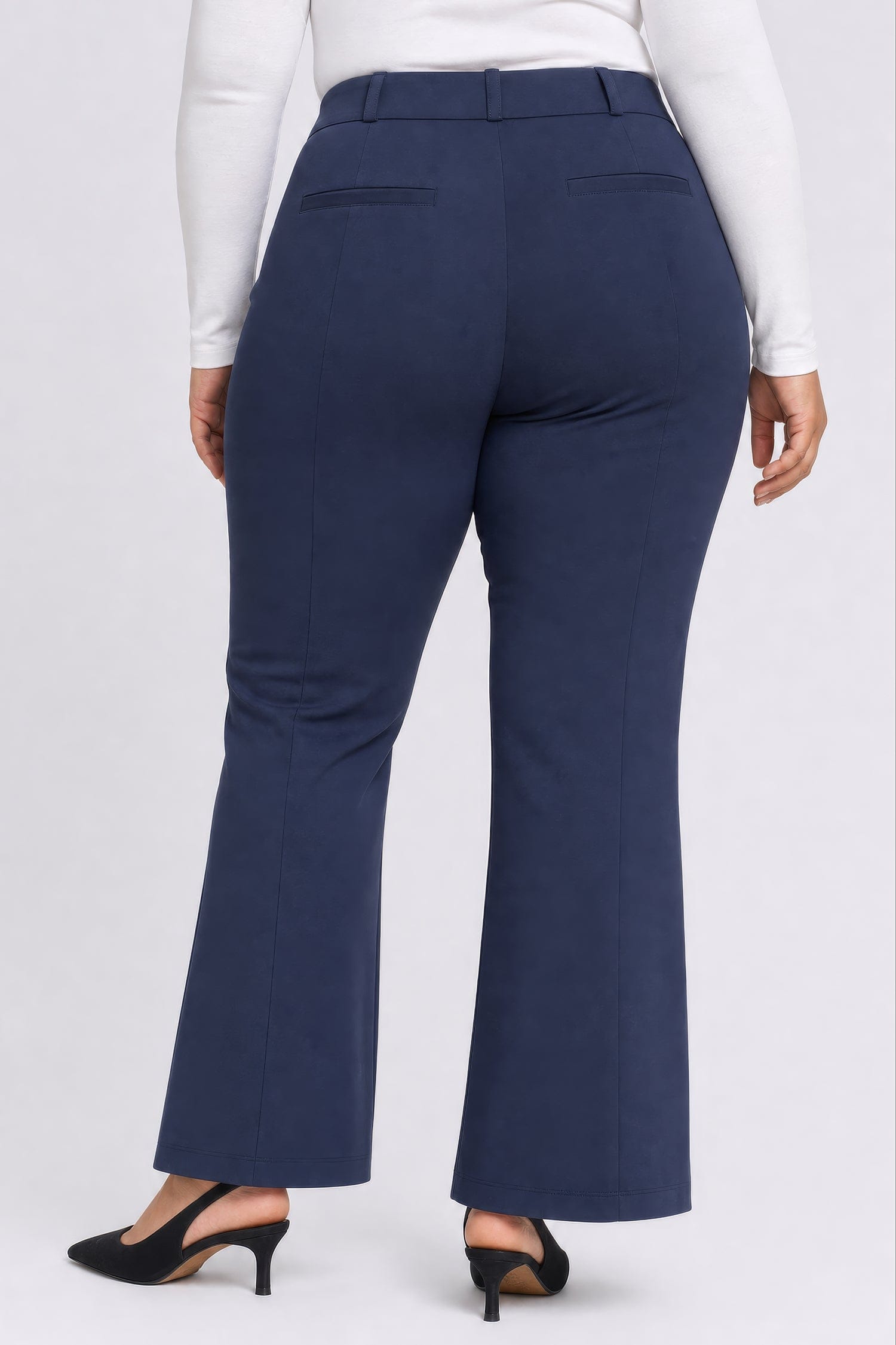 Pull-on Flared Trouser Pants in Plus Size thumbnail 2