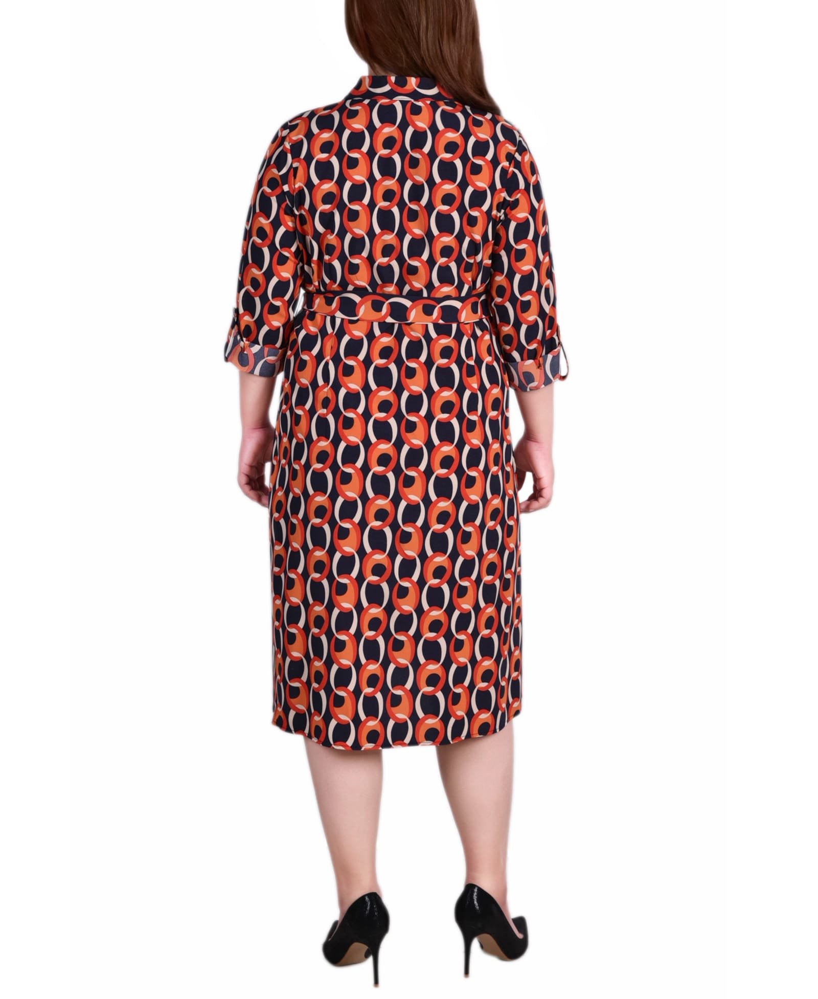 Plus Size Long Sleeve Roll Tab Shirtdress thumbnail 3