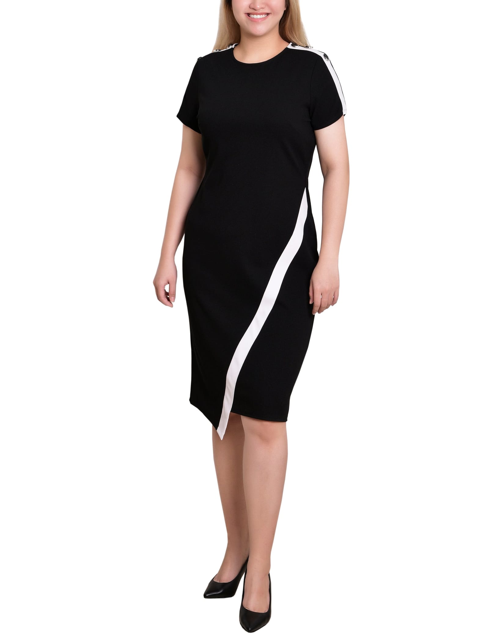 Short Sleeve Asymmetrical Hem Dress thumbnail 2