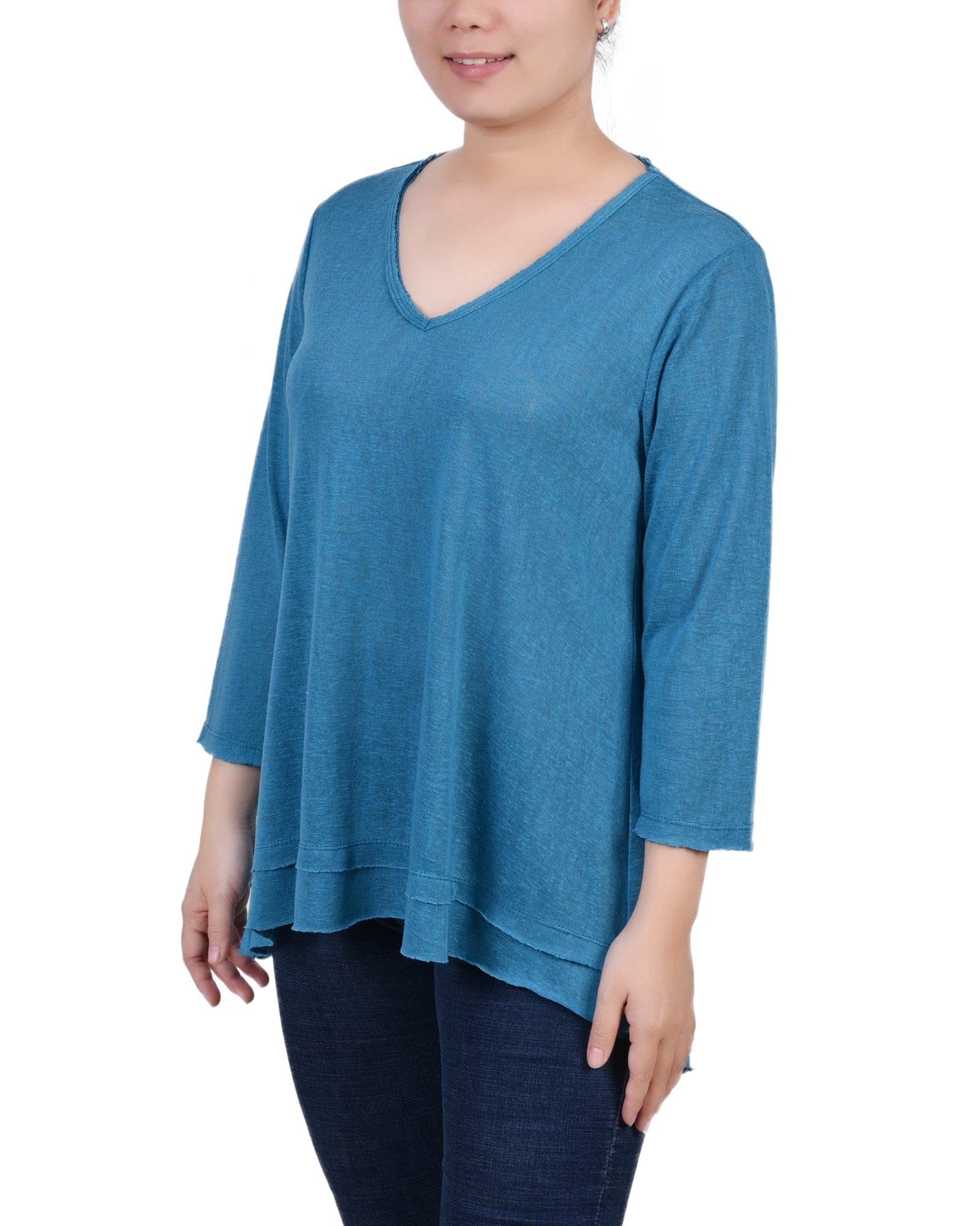 Petite 3/4 Sleeve V-Neck Top thumbnail 2