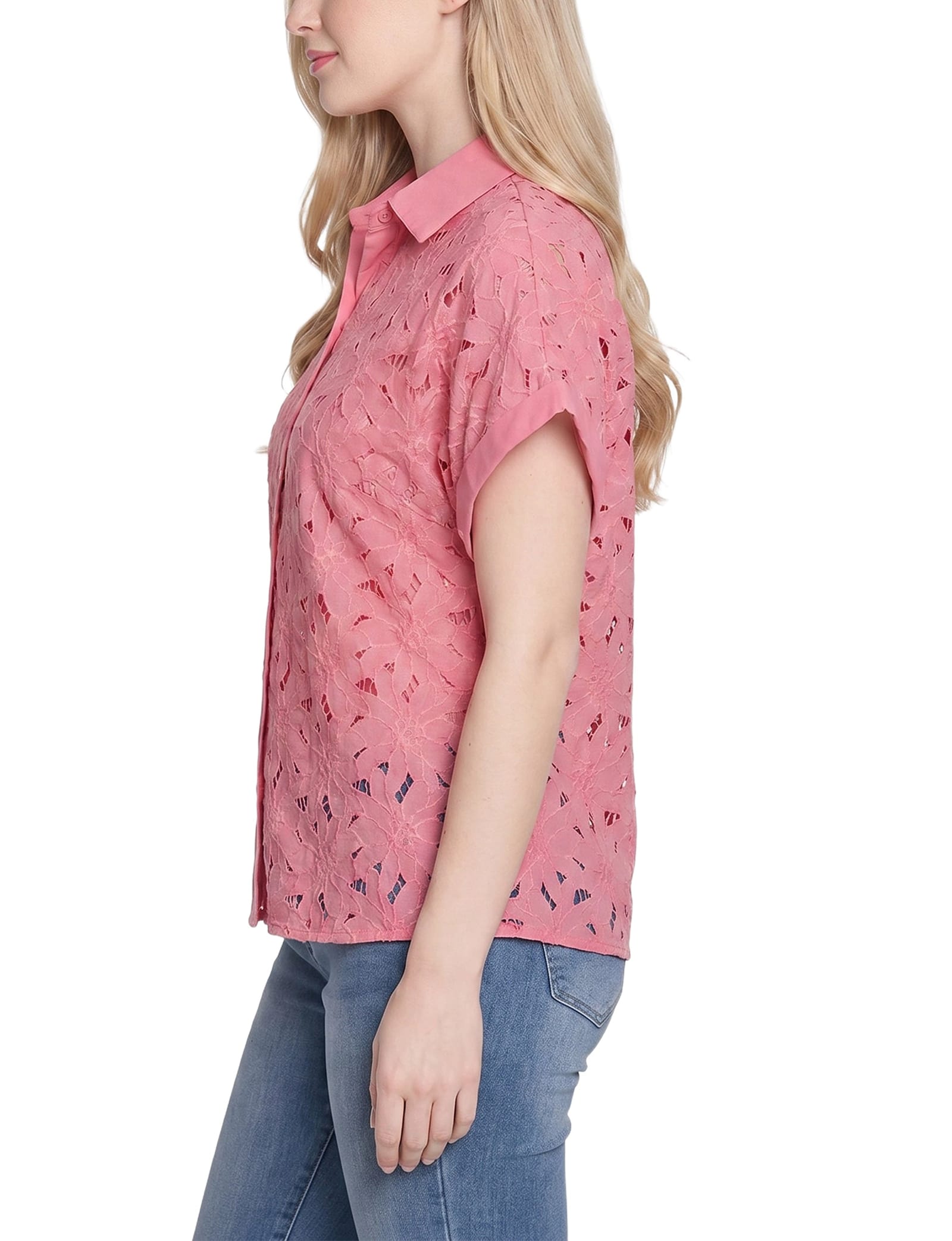 Petite Short Sleeve Eyelet Blouse thumbnail 2