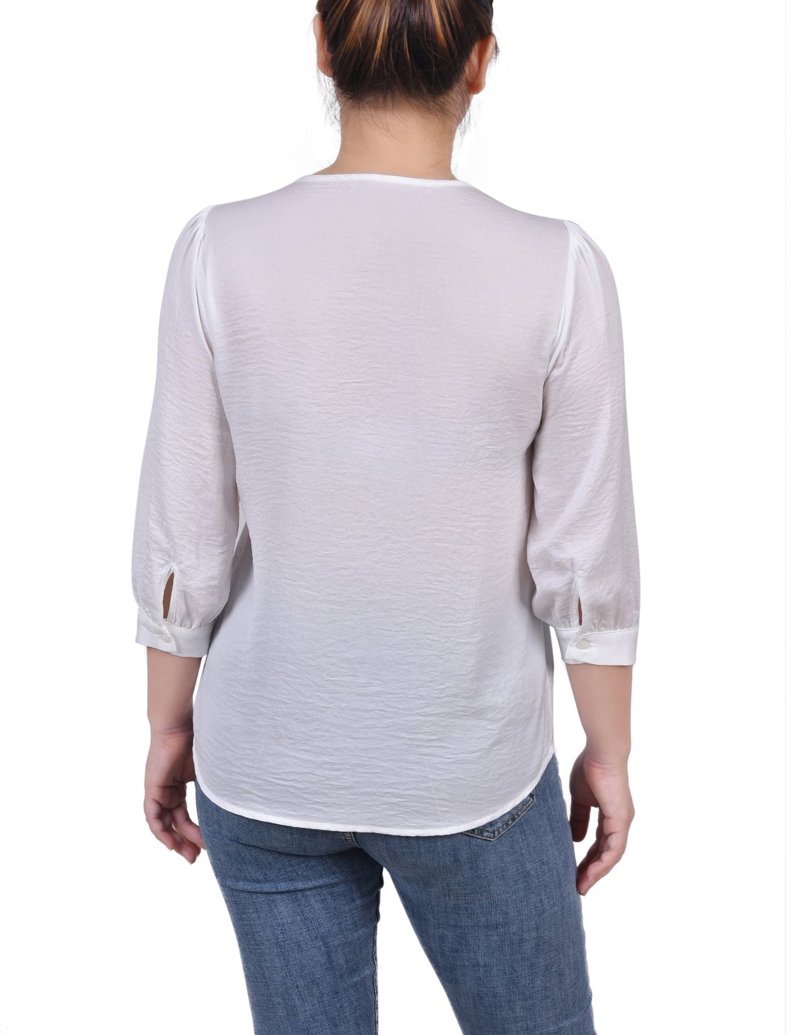 Elbow Sleeve Satin Blouse thumbnail 3
