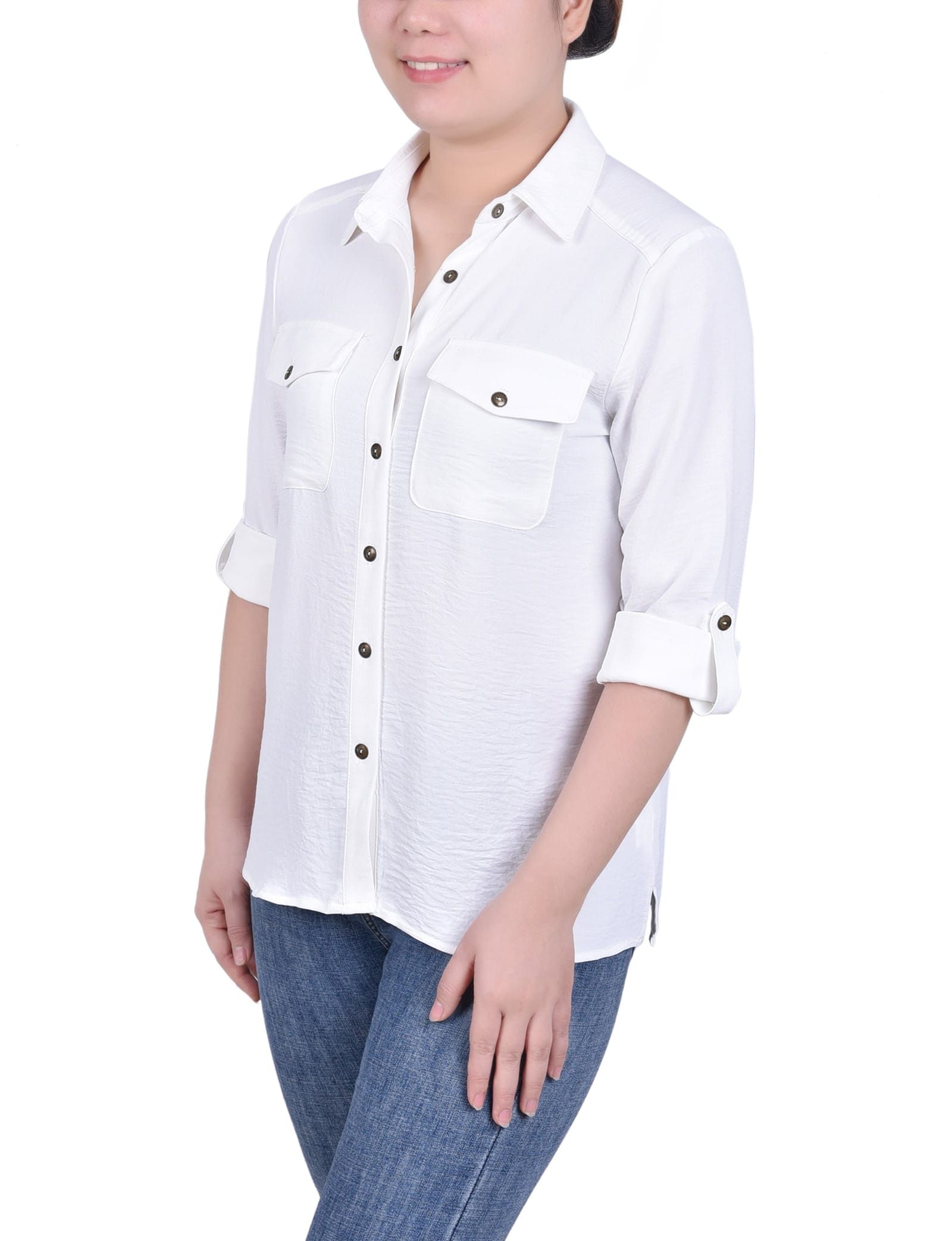 Petite Roll Tab Blouse thumbnail 2