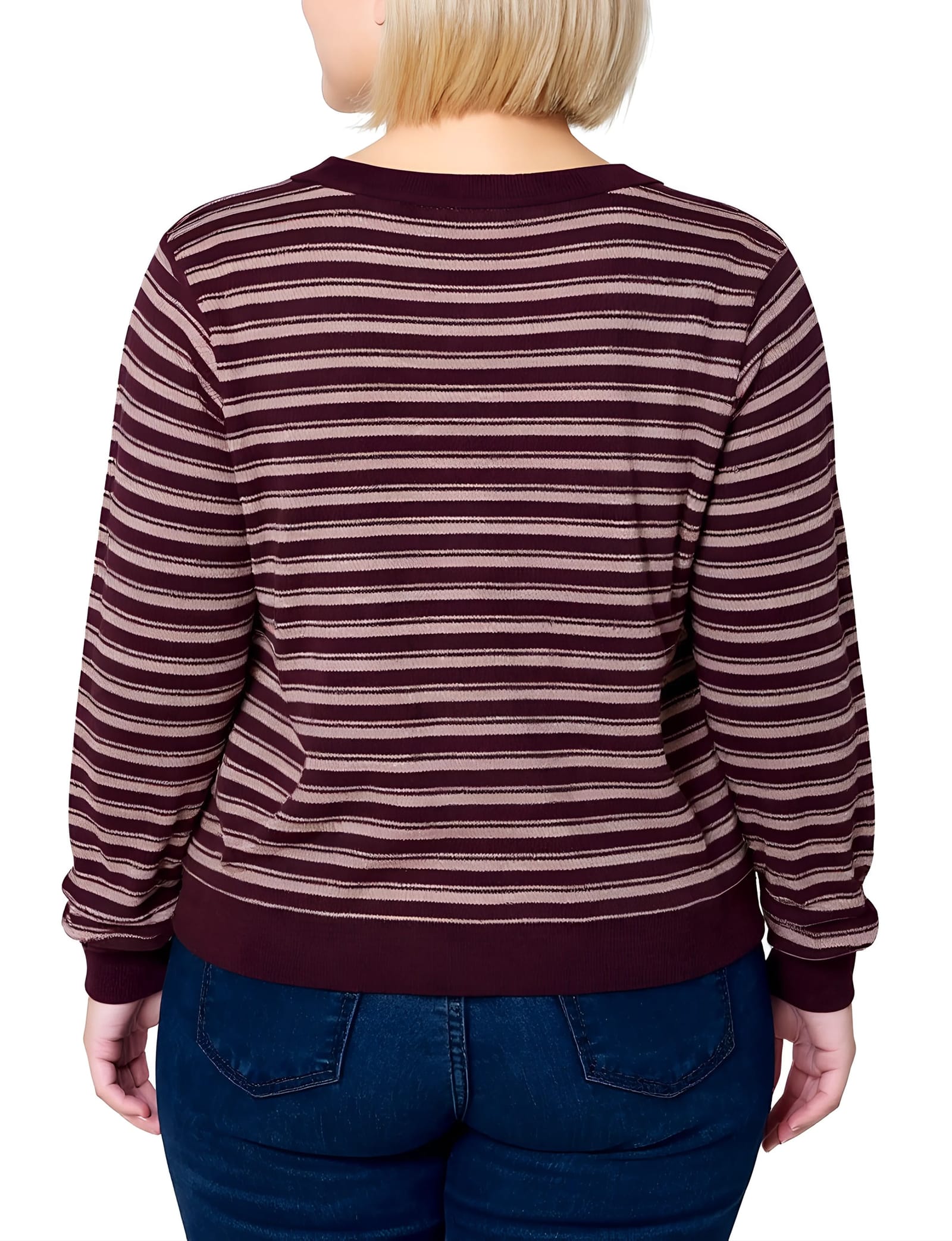 Plus Size Long Sleeve Ribbed Cardigan thumbnail 3