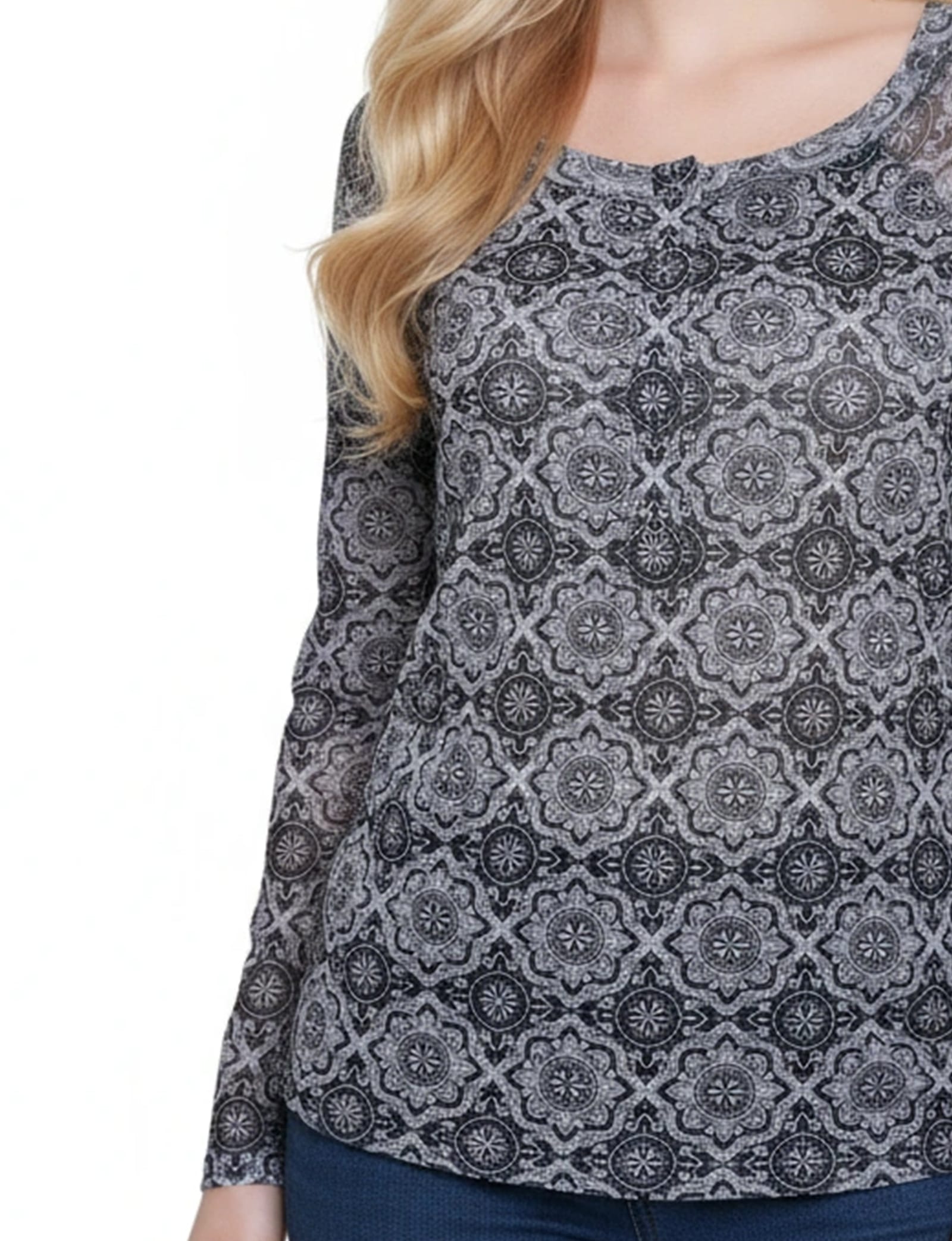 Long Raglan Sleeve Mesh Top thumbnail 3