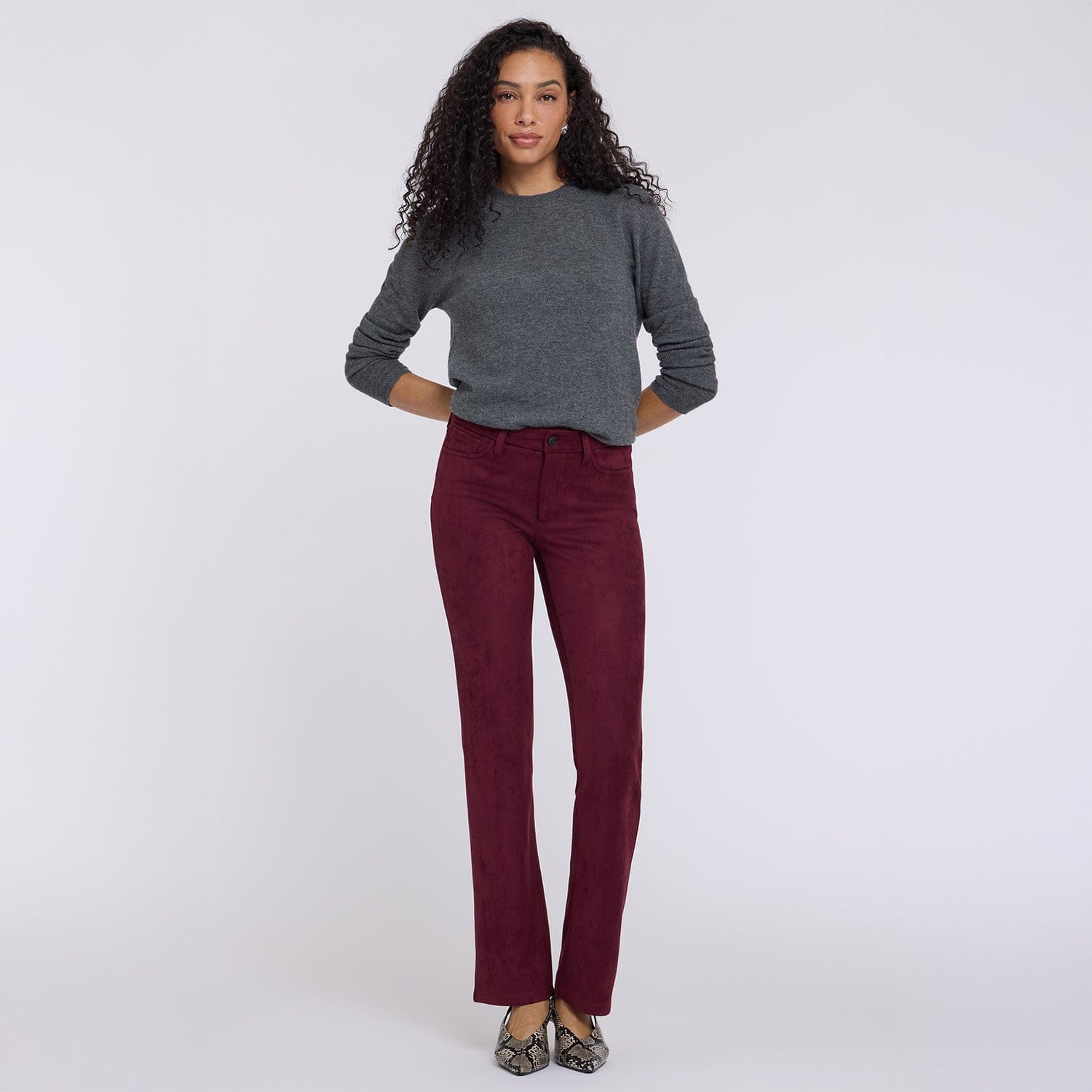 Faux Suede Marilyn Straight Pants thumbnail 6