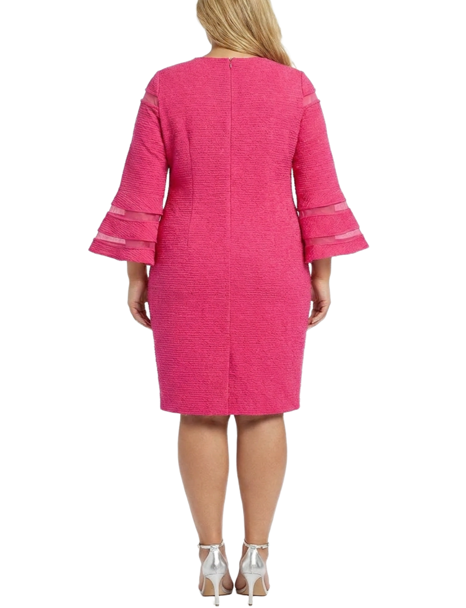 Plus Size Long Bell Sleeve Dress with Contrast Striping thumbnail 3