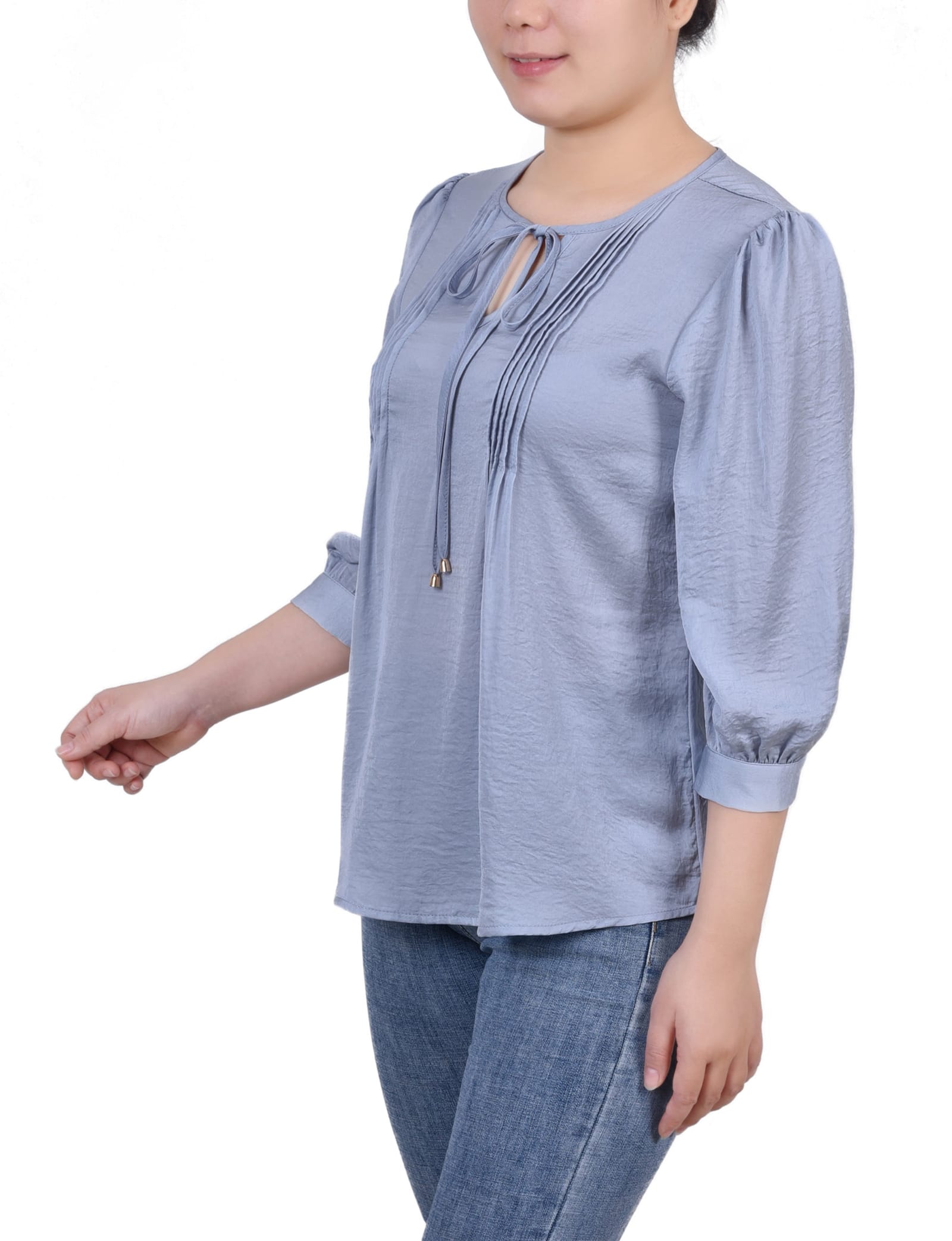 Elbow Sleeve Satin Blouse thumbnail 2