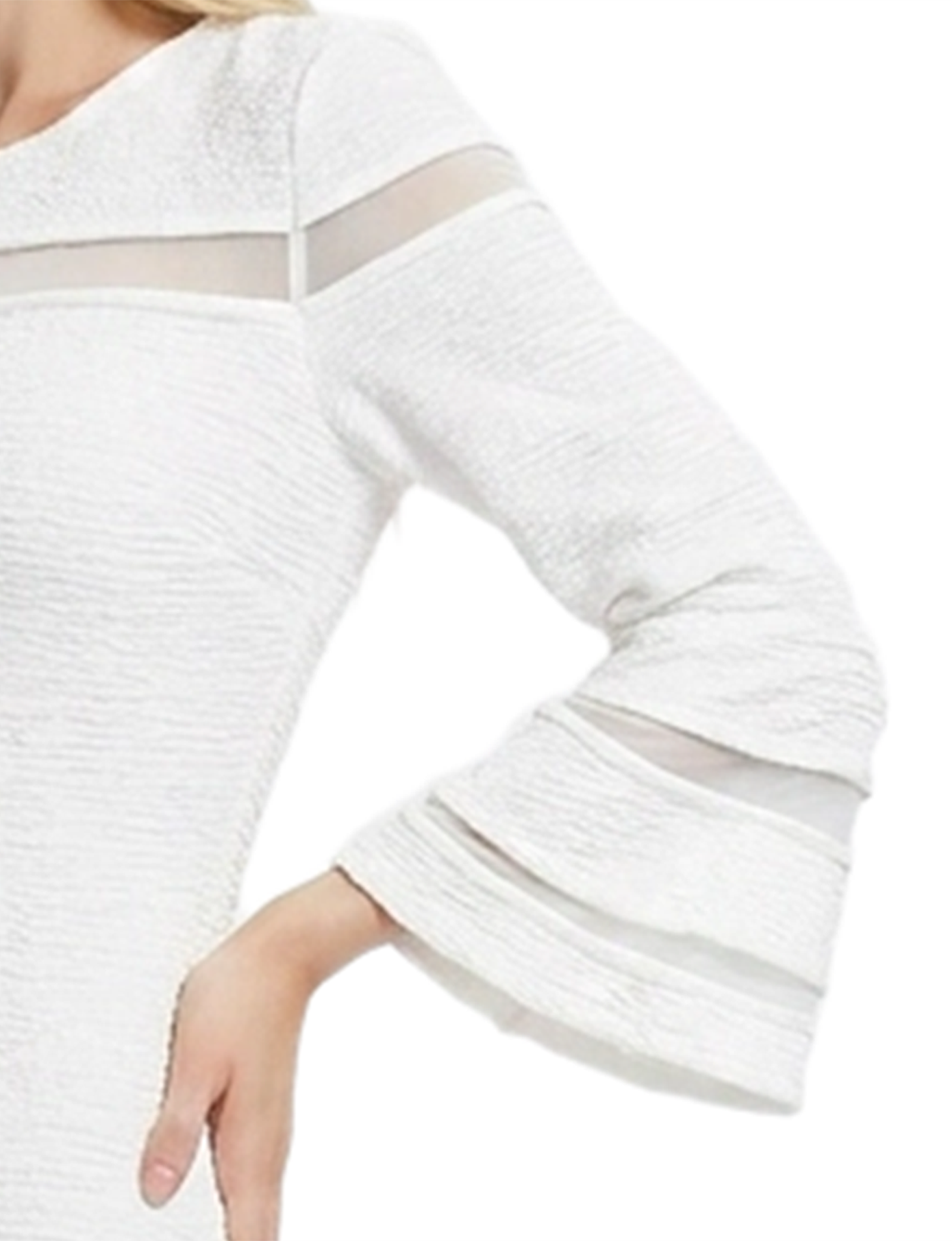 Petite Long Bell Sleeve Dress with Contrast Striping thumbnail 6