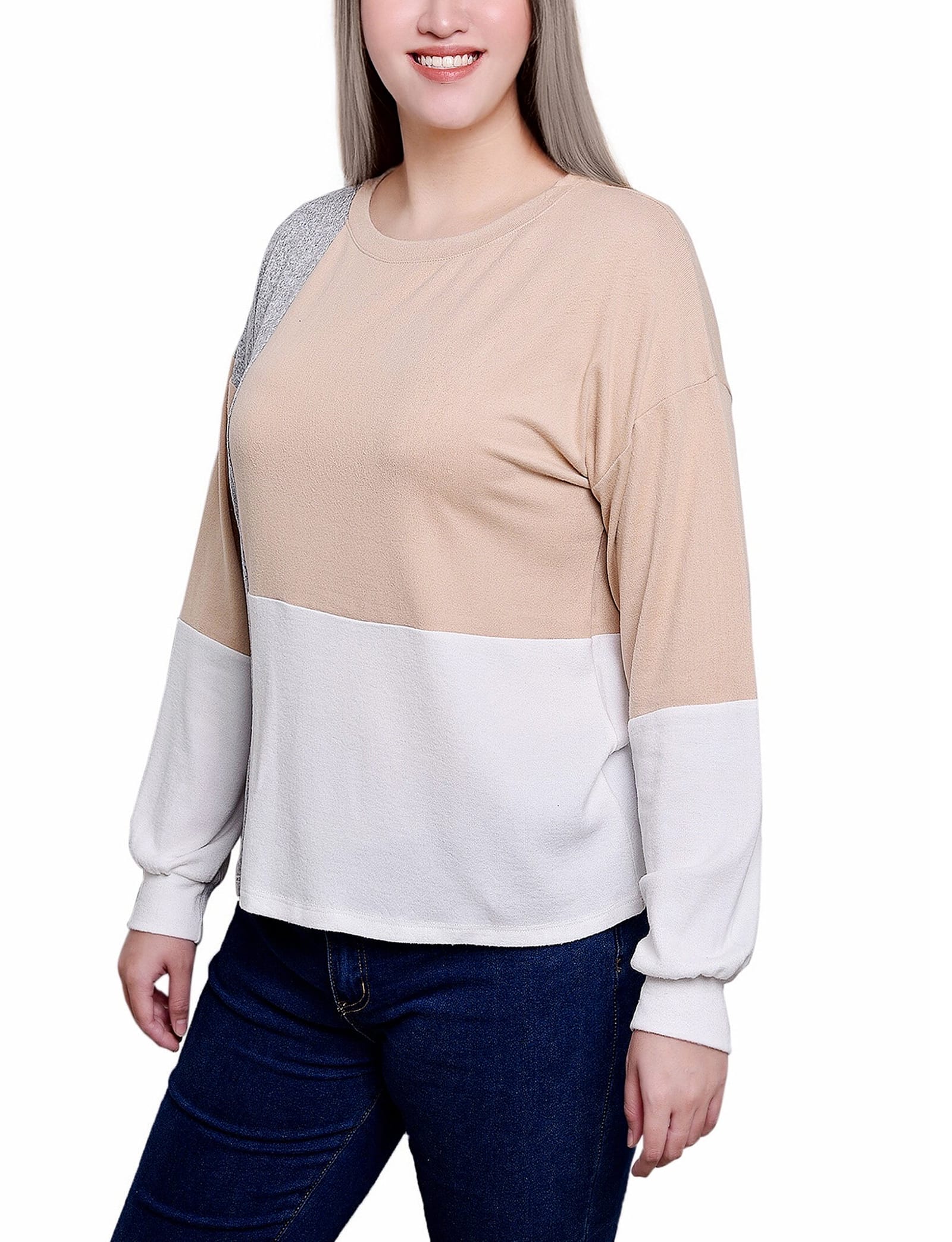 Long Sleeve Colorblocked Top thumbnail 2