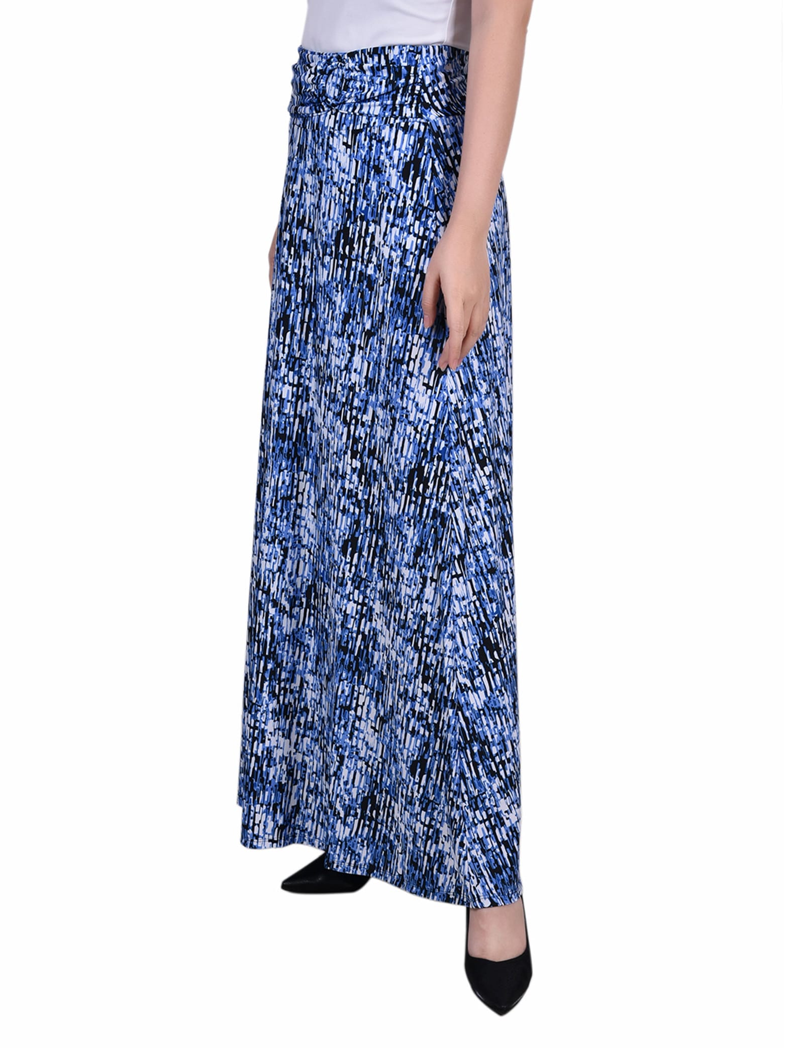 Petite Maxi a-Line Skirt with Front Faux Belt with Ring Detail thumbnail 3