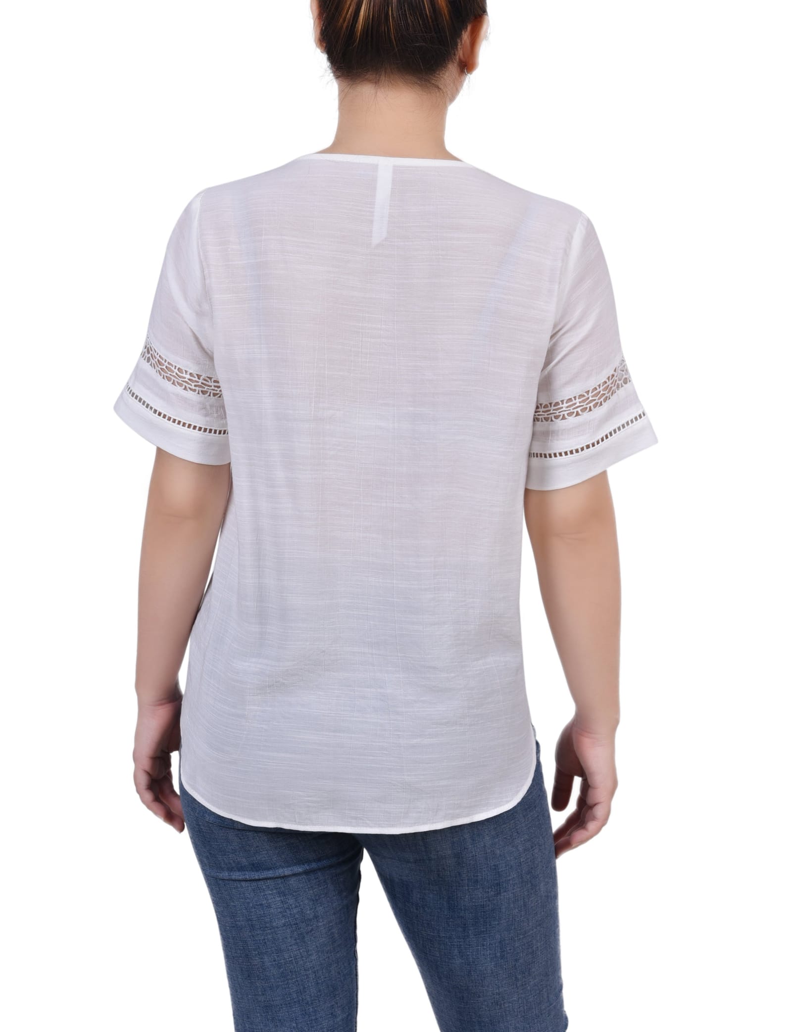 Short Sleeve Crochet Trim Blouse thumbnail 2