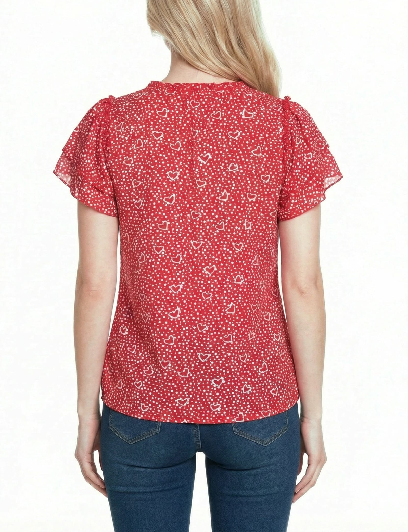 Petite Double Flutter Sleeve Blouse thumbnail 4