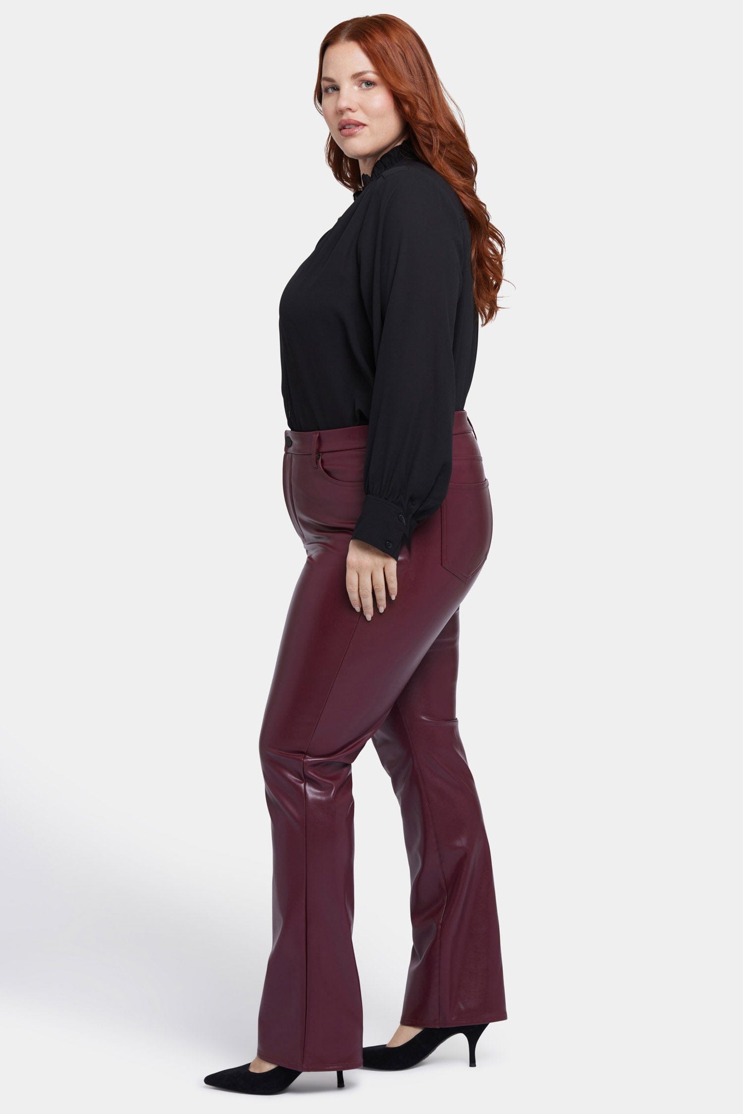 Faux Leather Marilyn Straight Pants in Plus Size thumbnail 5