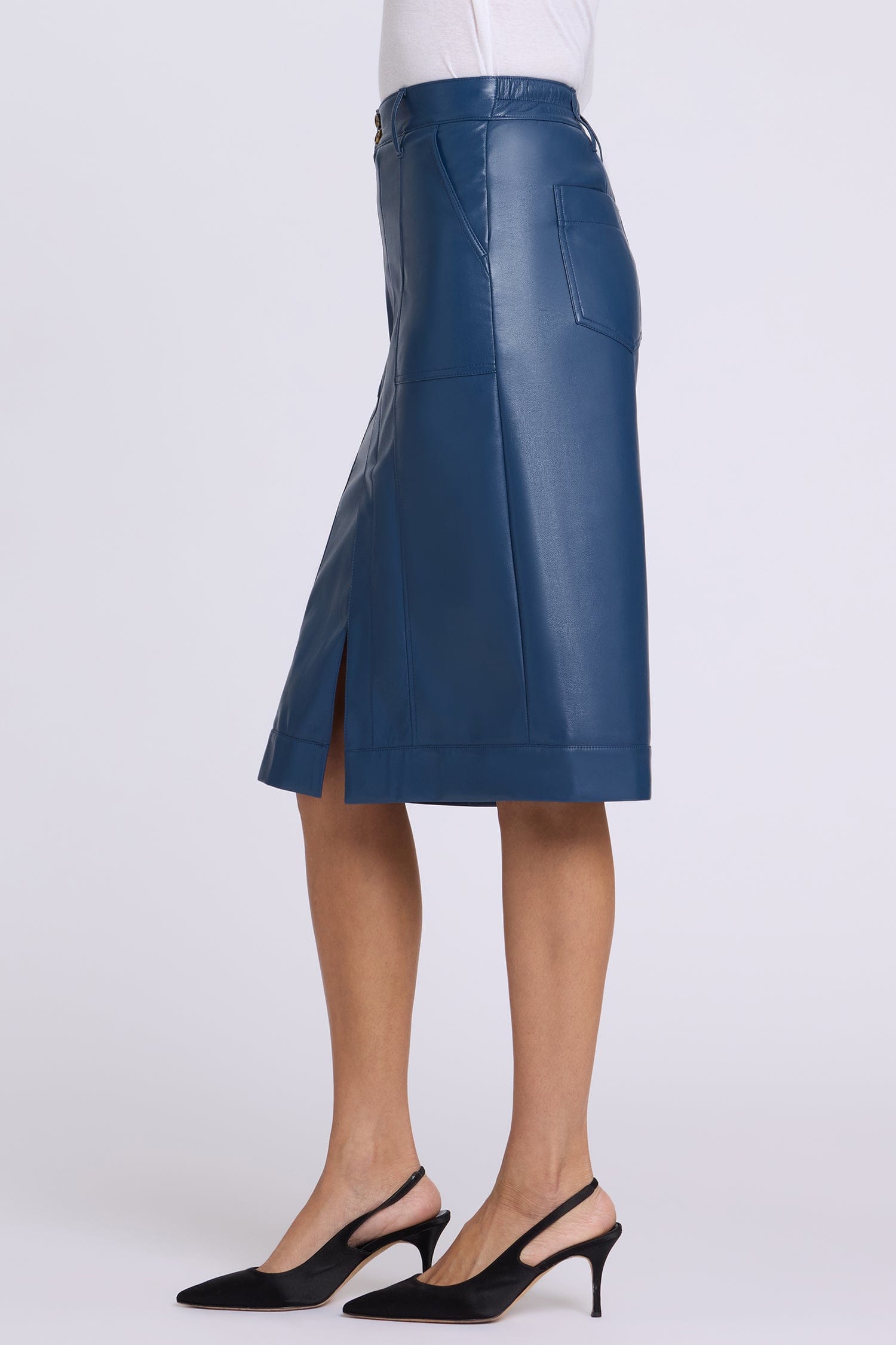 Vegan Stretch Leather Utility Skirt thumbnail 4