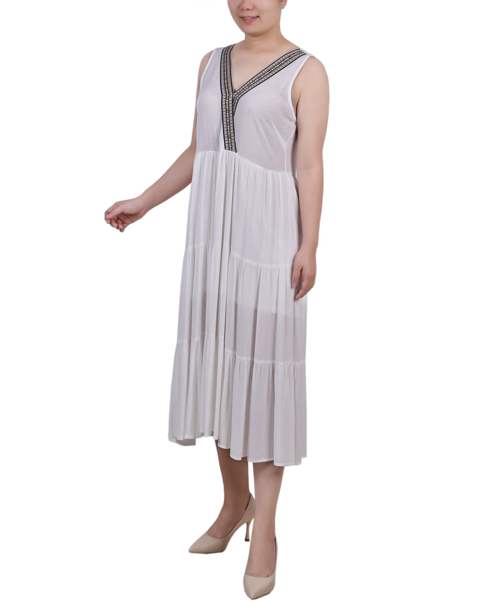 Petite Sleeveless Surplice Tiered Dress thumbnail 2