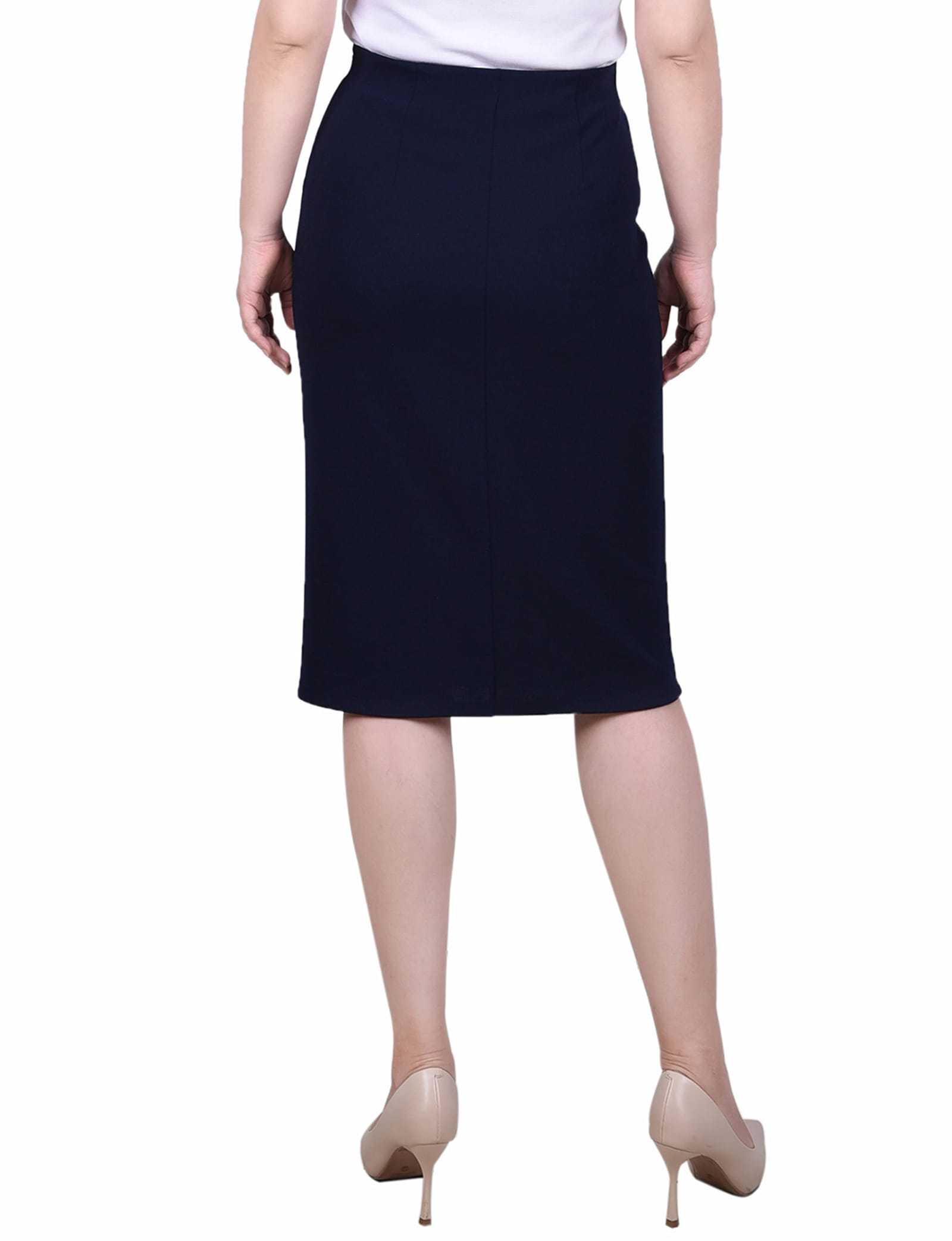 Slim Belted Scuba Crepe Skirt thumbnail 4