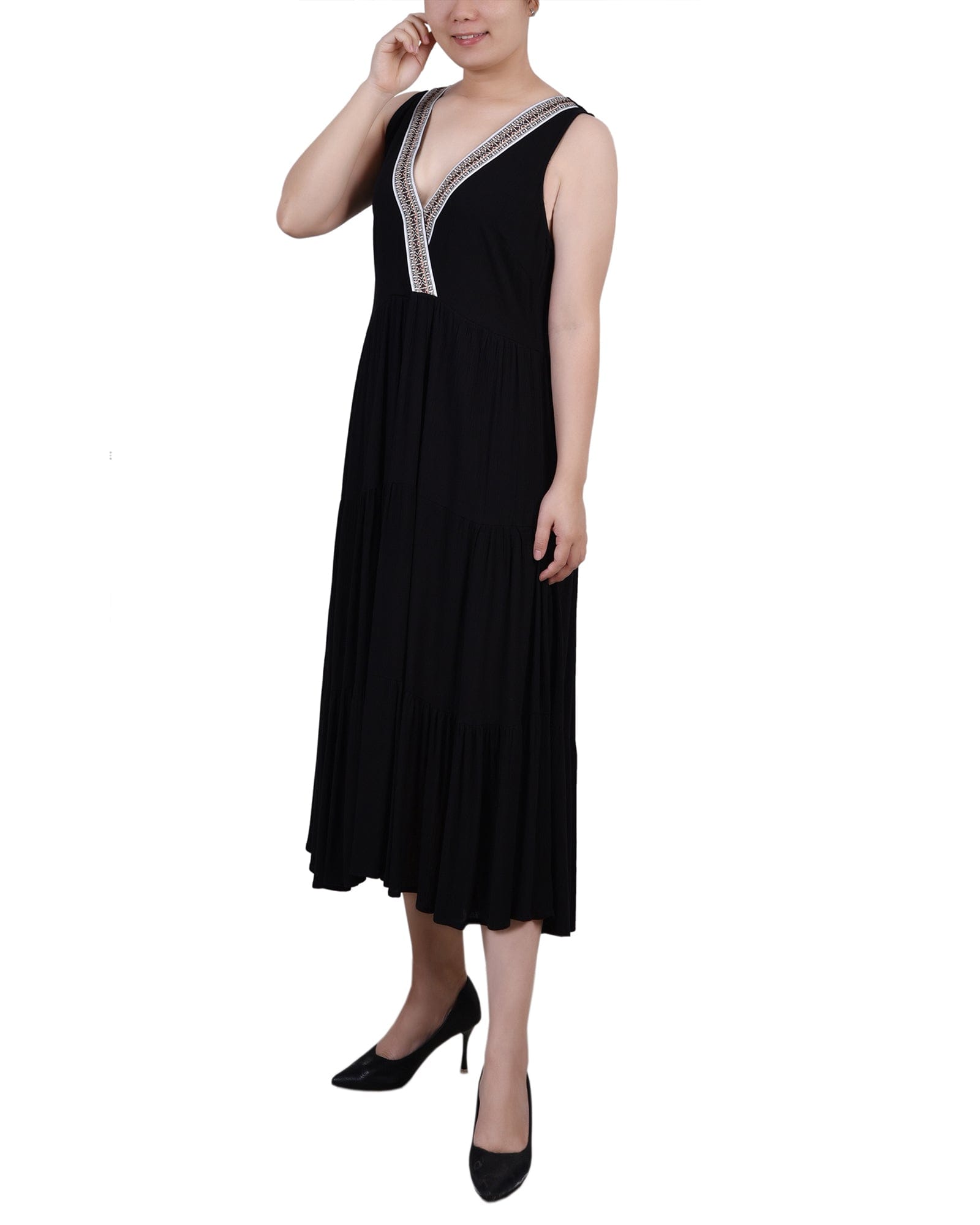 Petite Sleeveless Surplice Tiered Dress thumbnail 2
