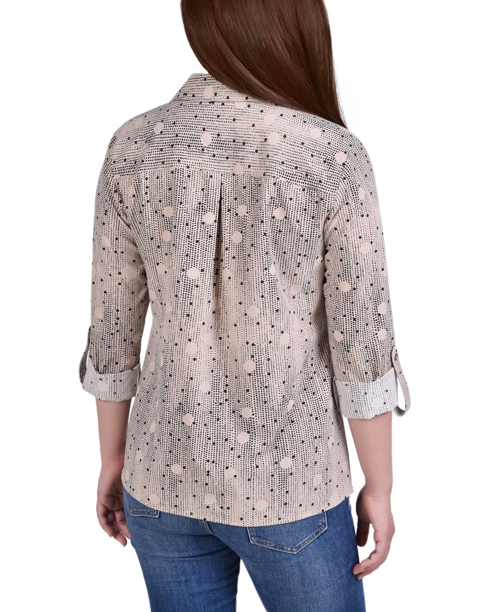 Petite 3/4 Roll Tab Blouse with Pockets thumbnail 2