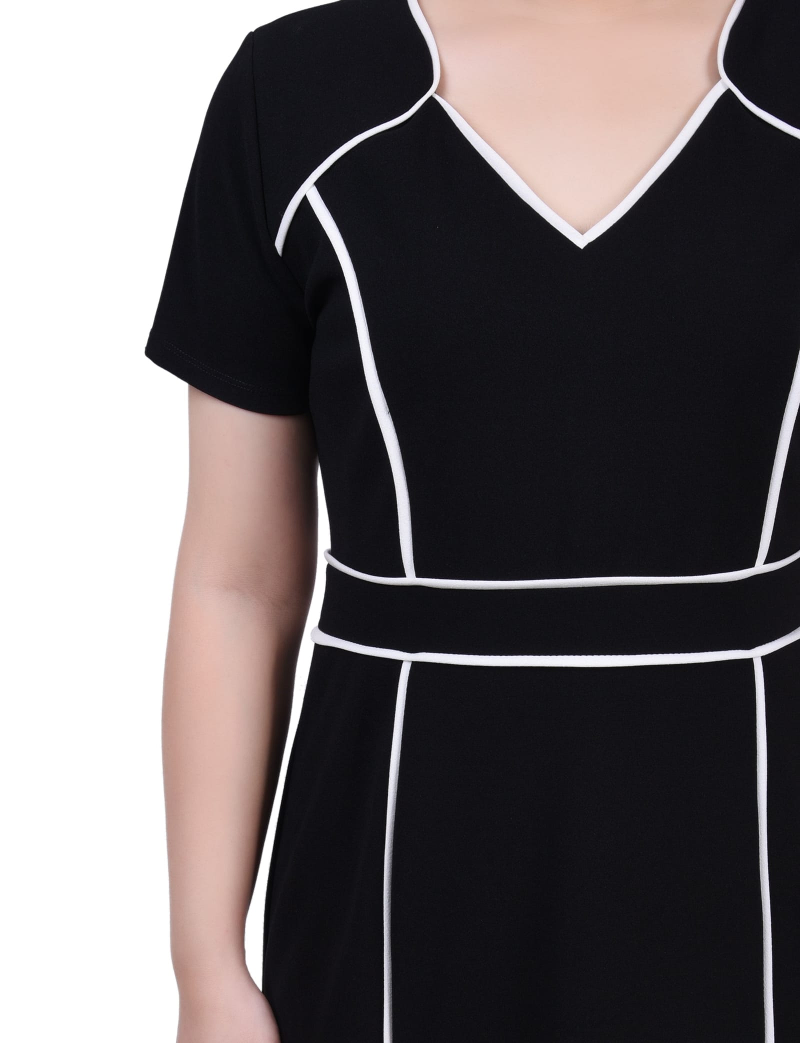 Short Sleeve Piped Detail Dress thumbnail 3