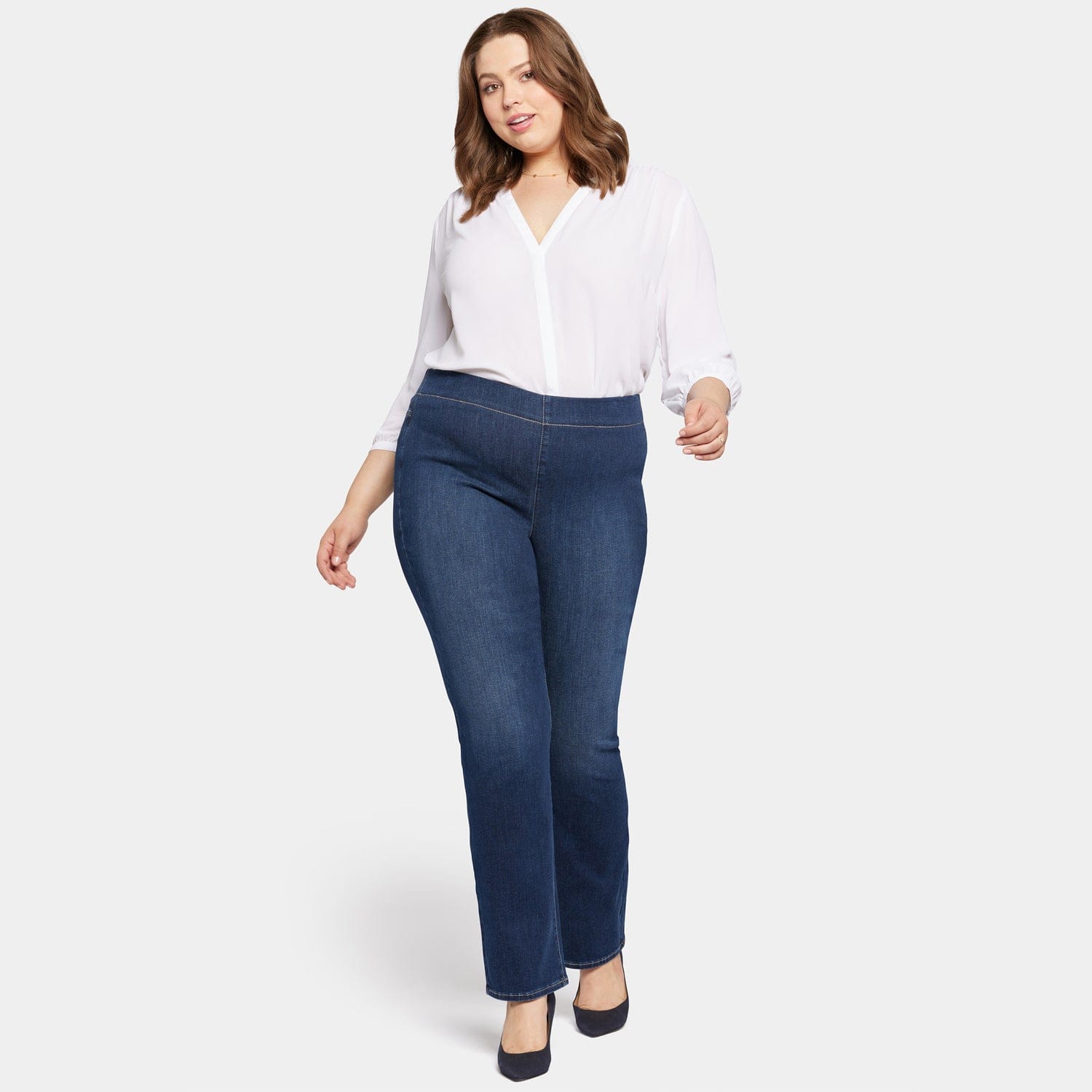 Pull-on Straight Jeans in Plus Size thumbnail 7