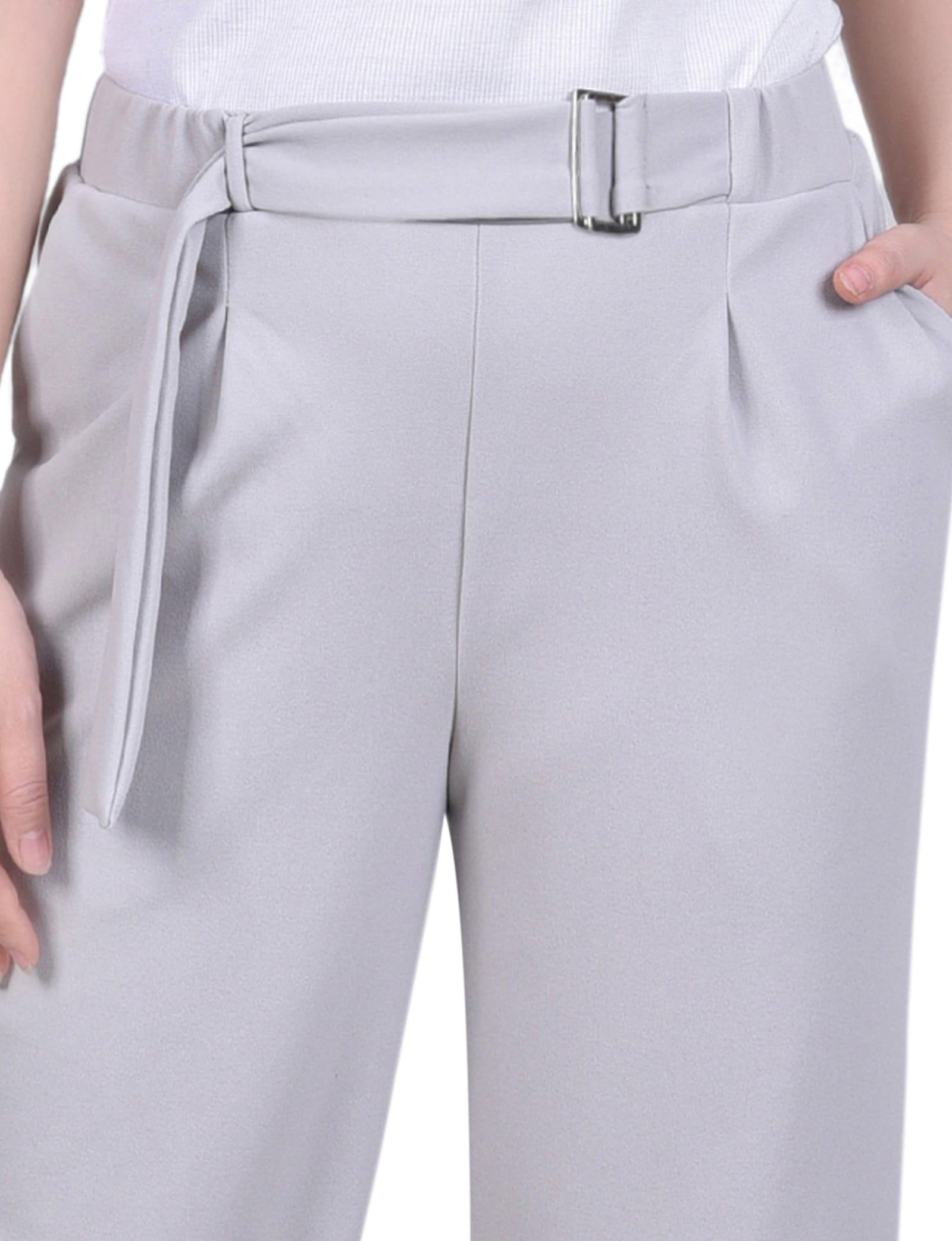 Petite Belted Scuba Crepe Pants thumbnail 2