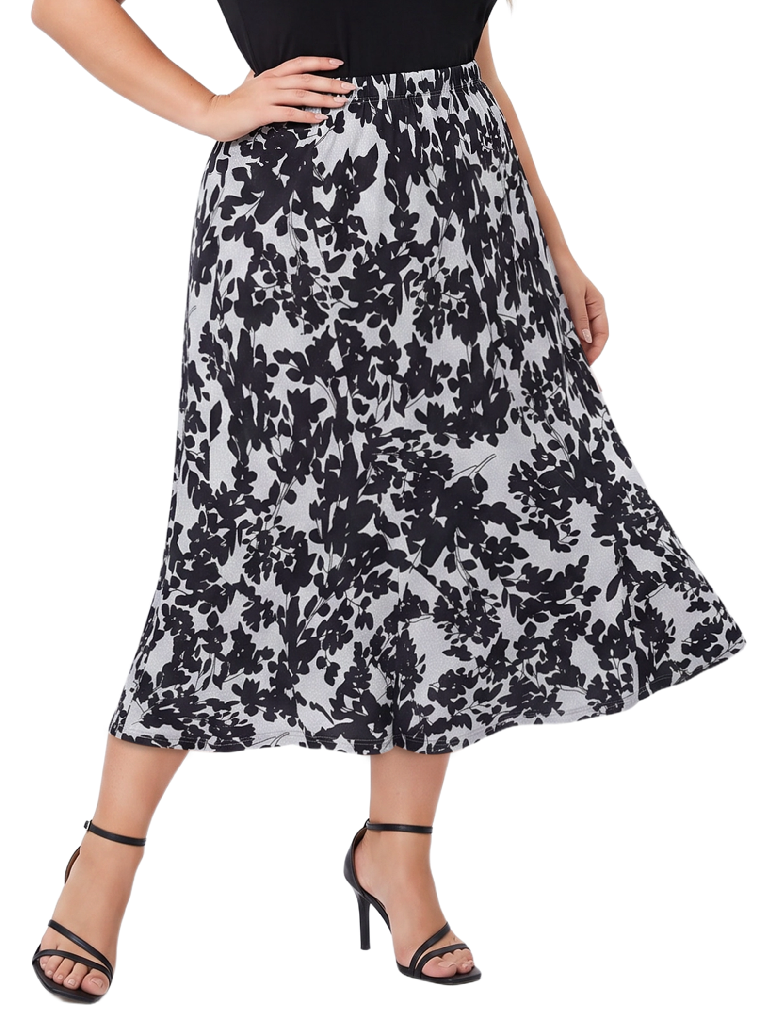 Black Grey Floral / 3x