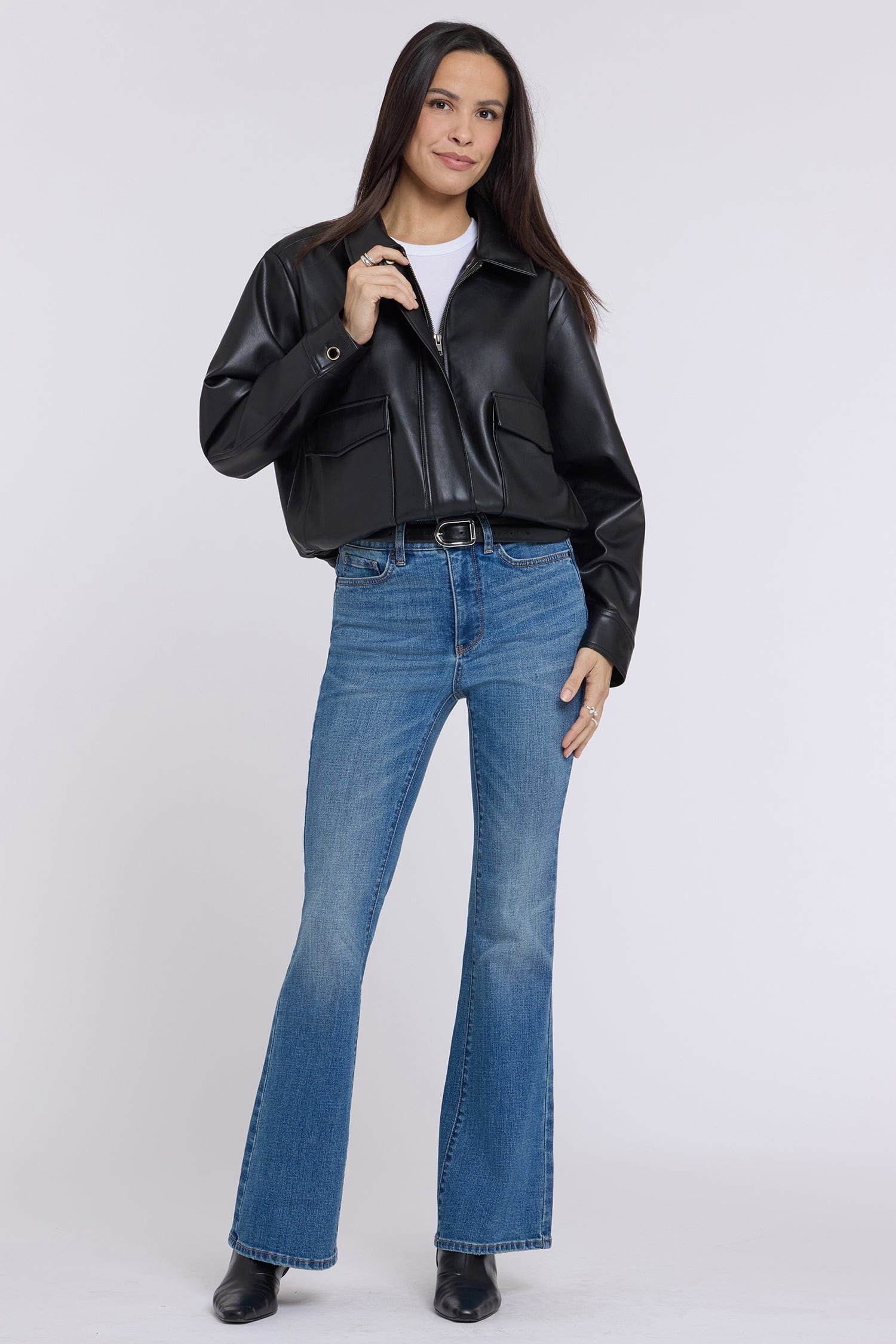 Faux Leather Baseball Jacket thumbnail 5