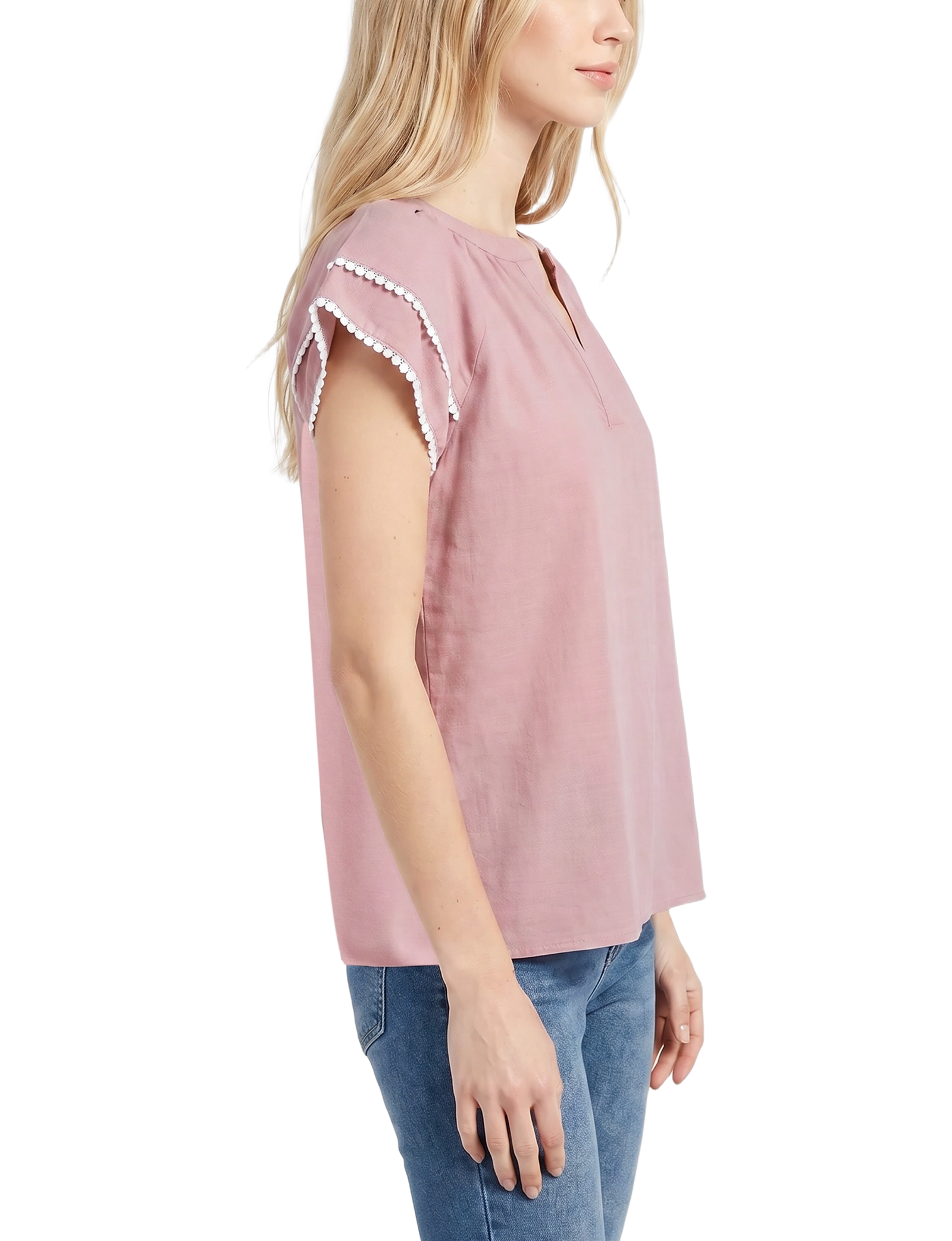 Petite Double-Layer V-Neck Blouse thumbnail 2