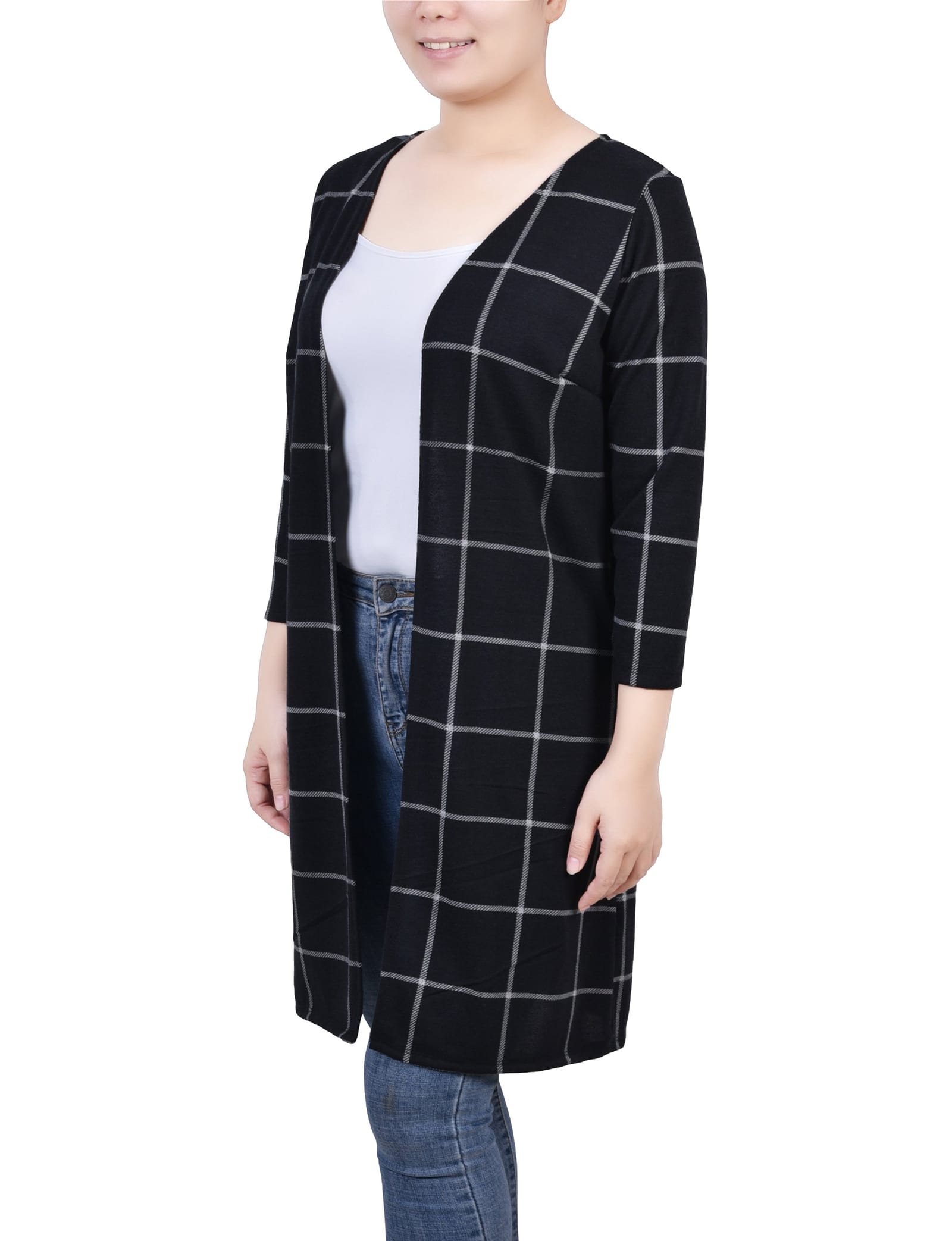 3/4 Sleeve Knit Cardigan thumbnail 2