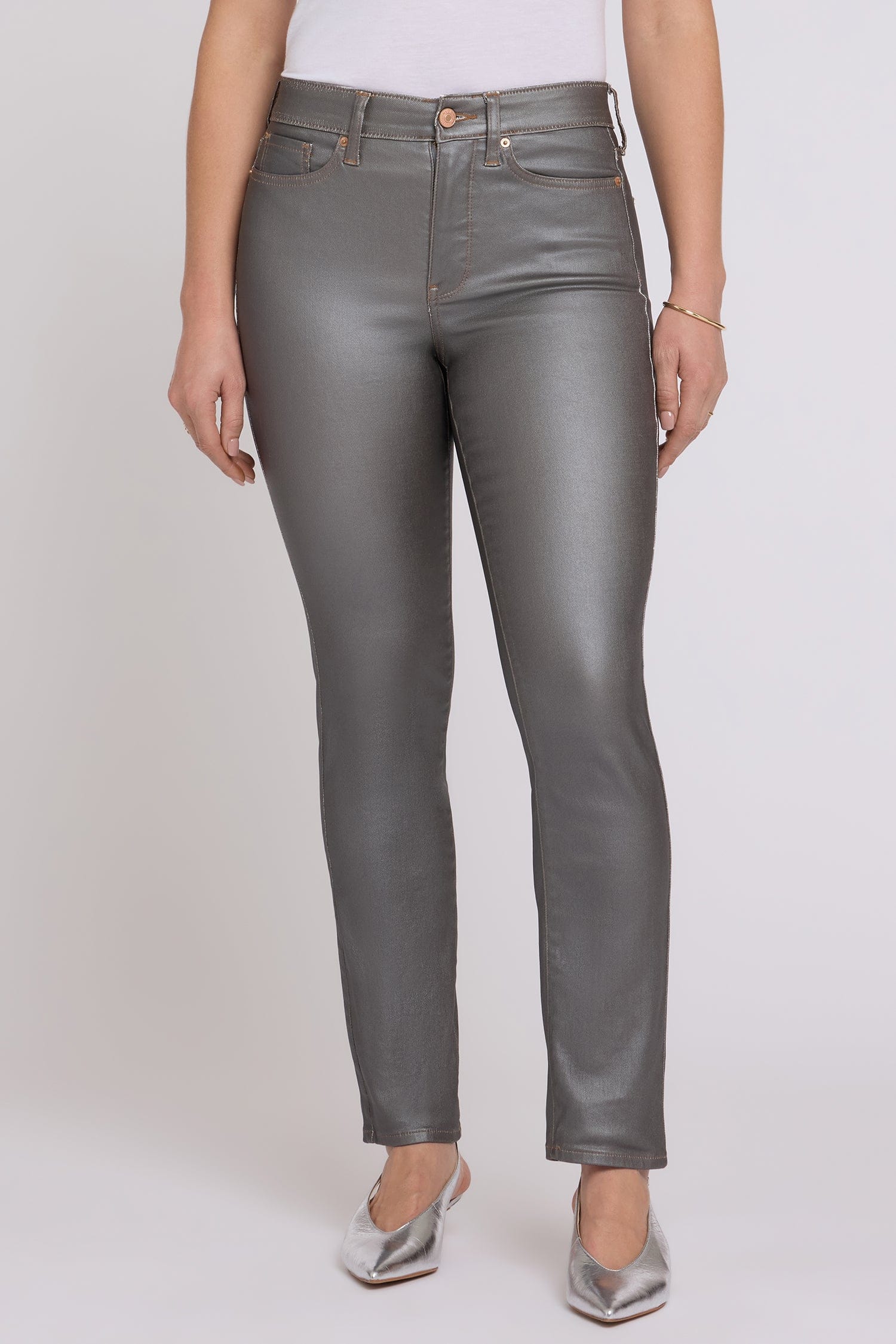 Coated Sheri Slim Straight Jeans thumbnail 4