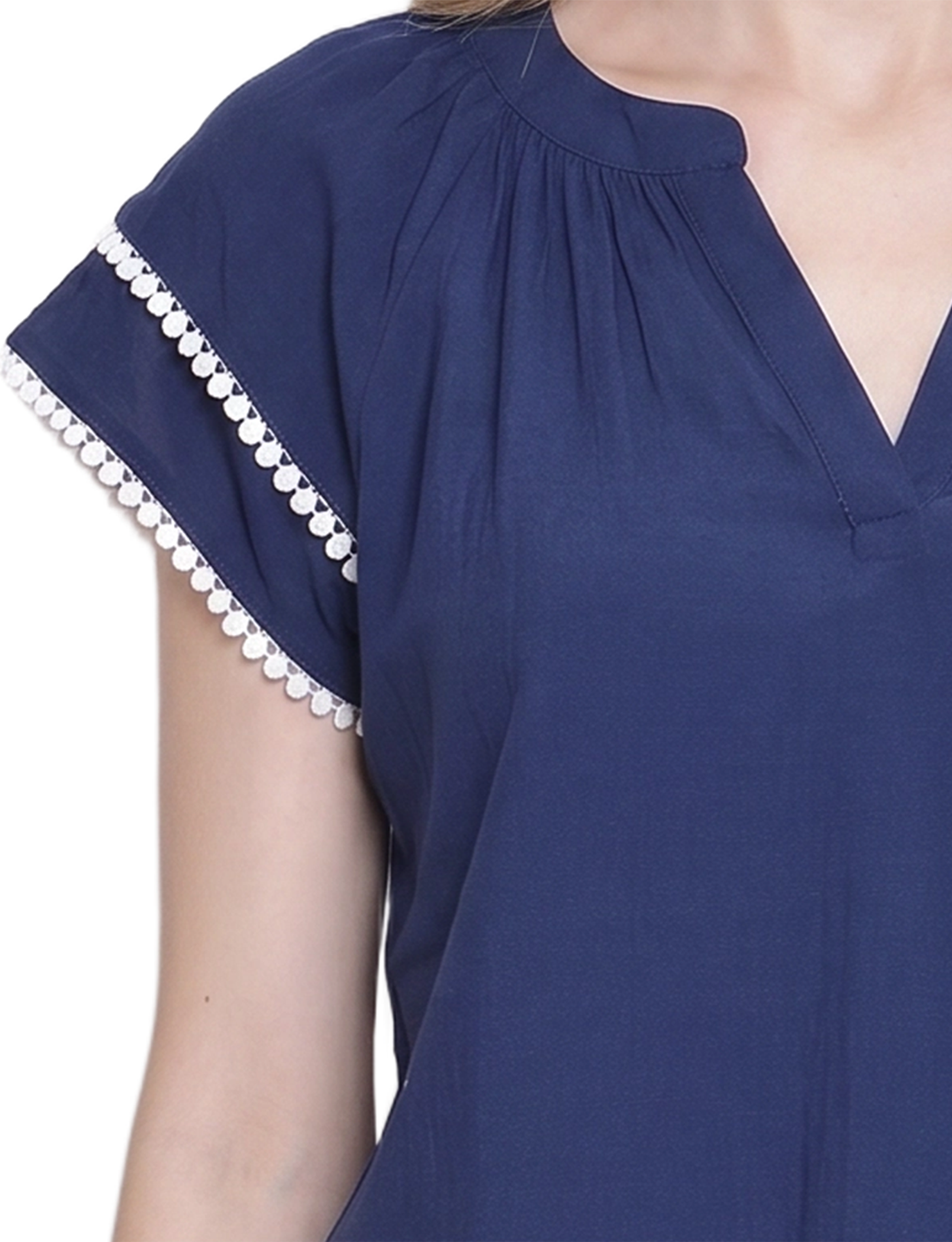 Petite Double-Layer V-Neck Blouse thumbnail 3
