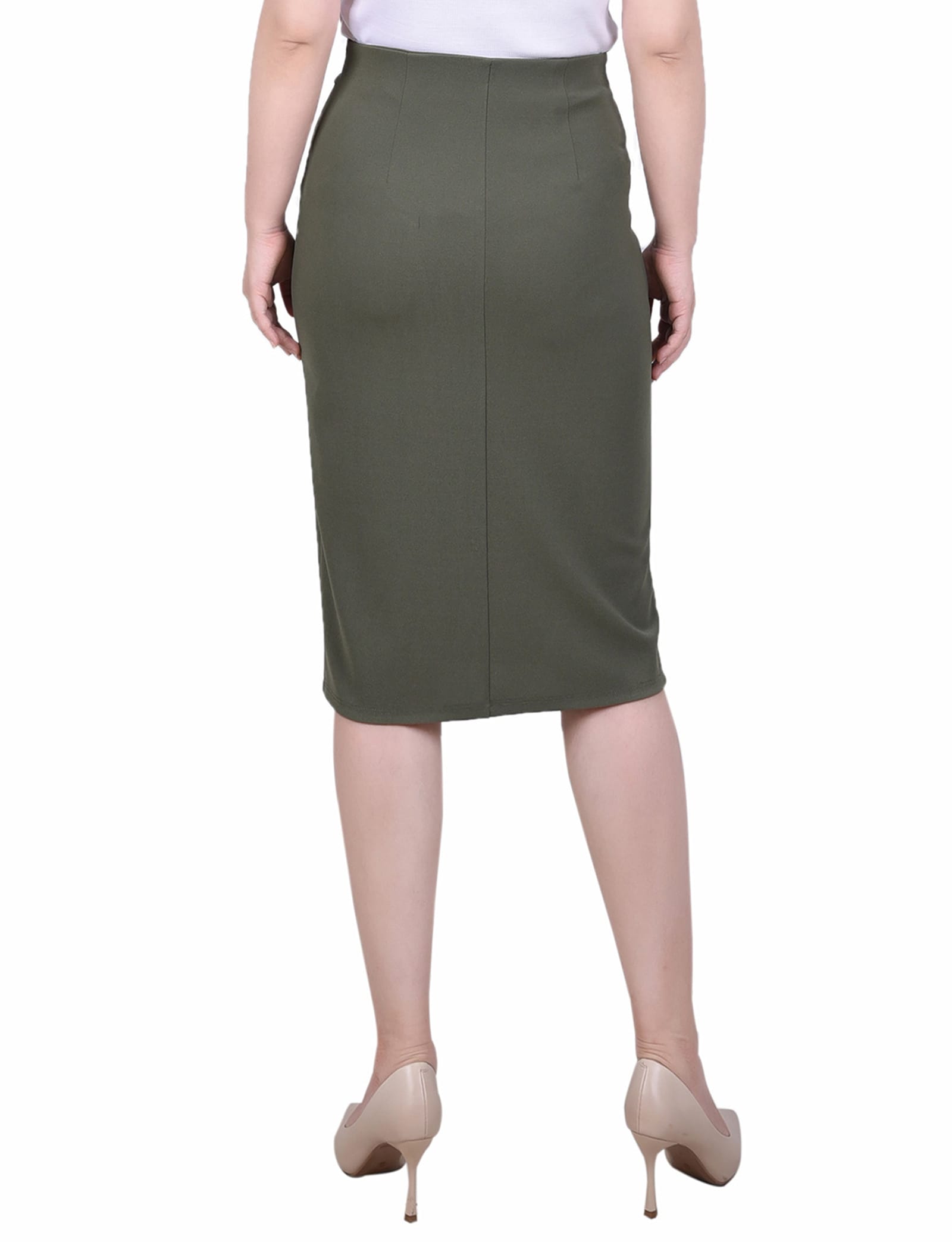 Slim Belted Scuba Crepe Skirt thumbnail 4