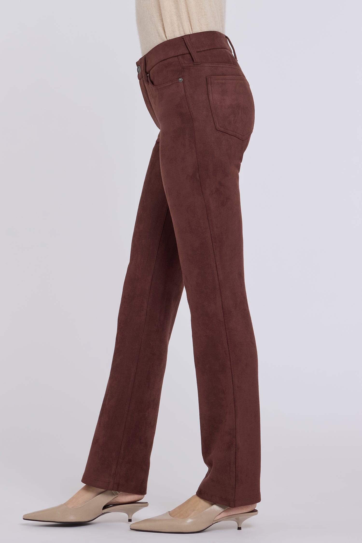 Faux Suede Marilyn Straight Pants in Petite thumbnail 4