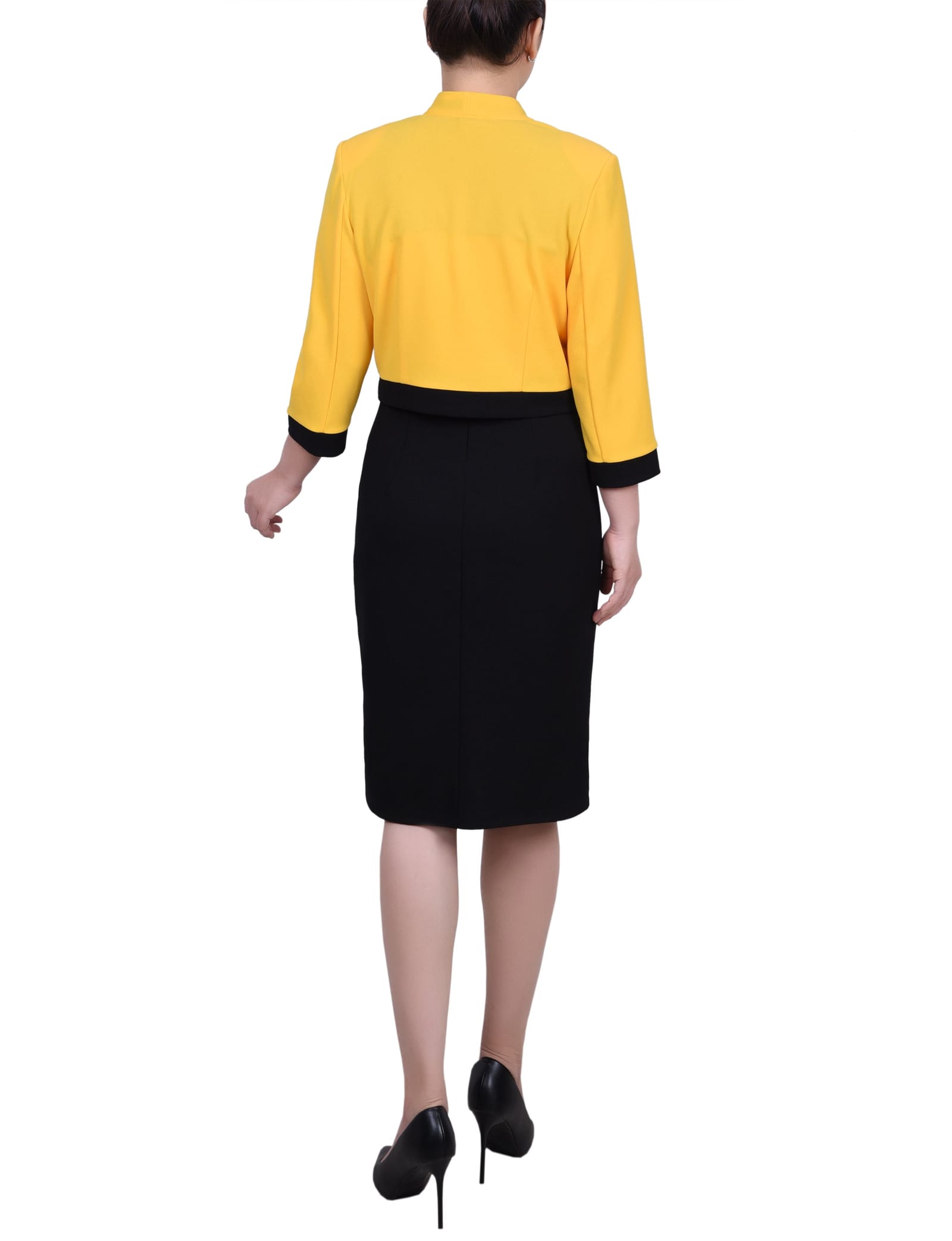 3/4 Sleeve 2 Piece Colorblocked Dress Set thumbnail 4