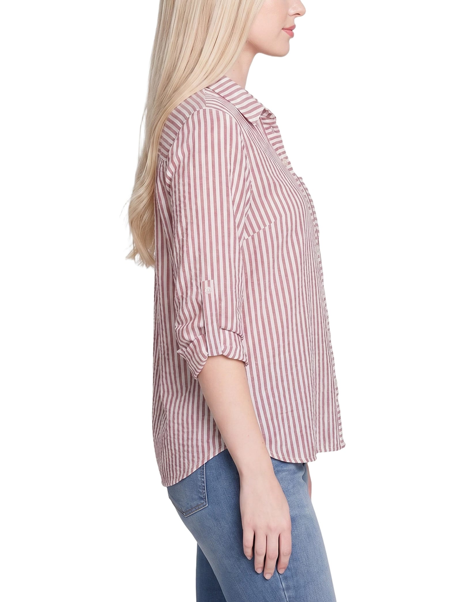 Petite 3/4 Sleeve Roll Tab Blouse thumbnail 2