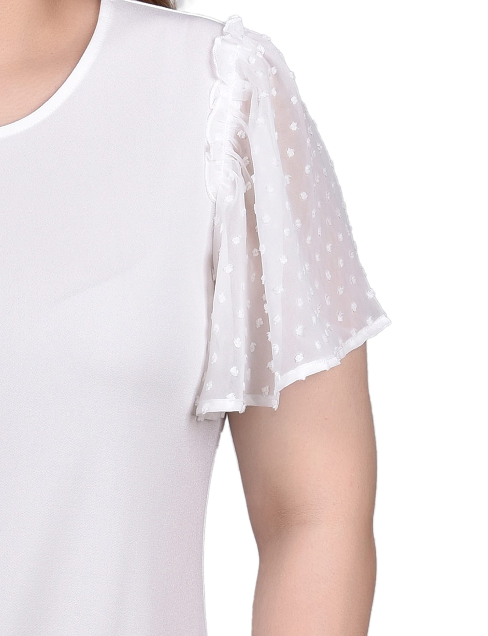 Clip Dot Flutter Sleeve Top thumbnail 3