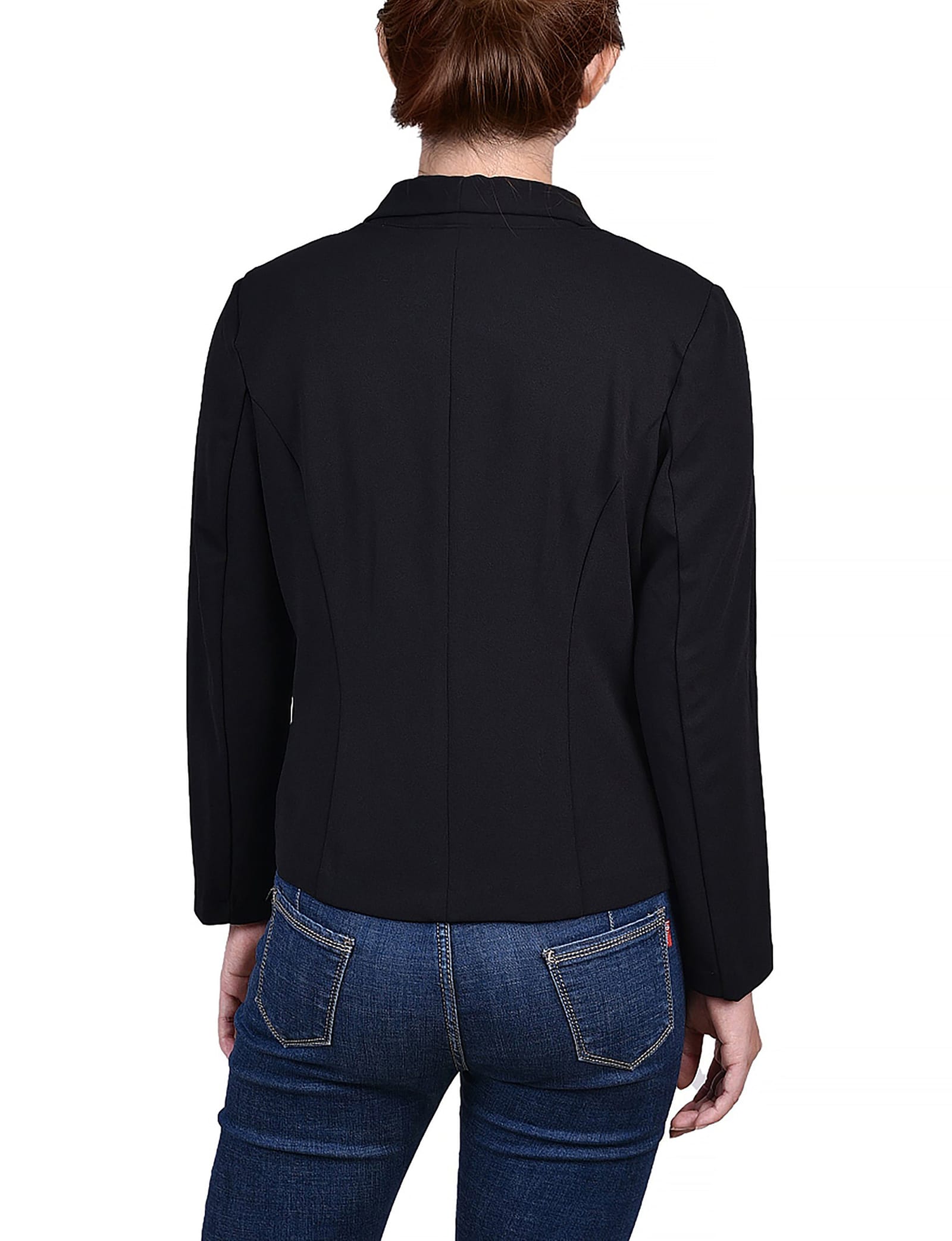 Petite Cropped Long Sleeve Crepe Jacket thumbnail 7