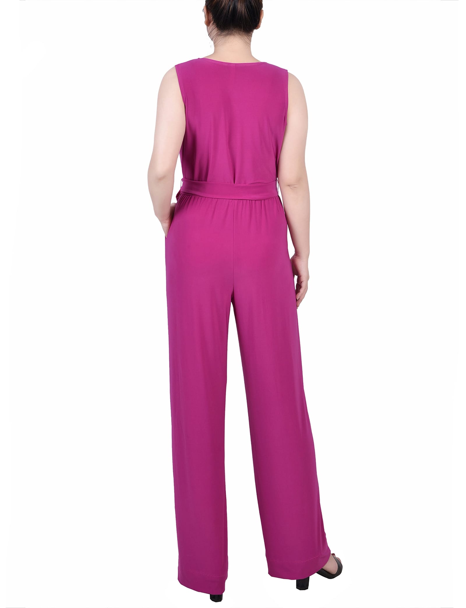 Petite Sleeveless Belted Jumpsuit thumbnail 3