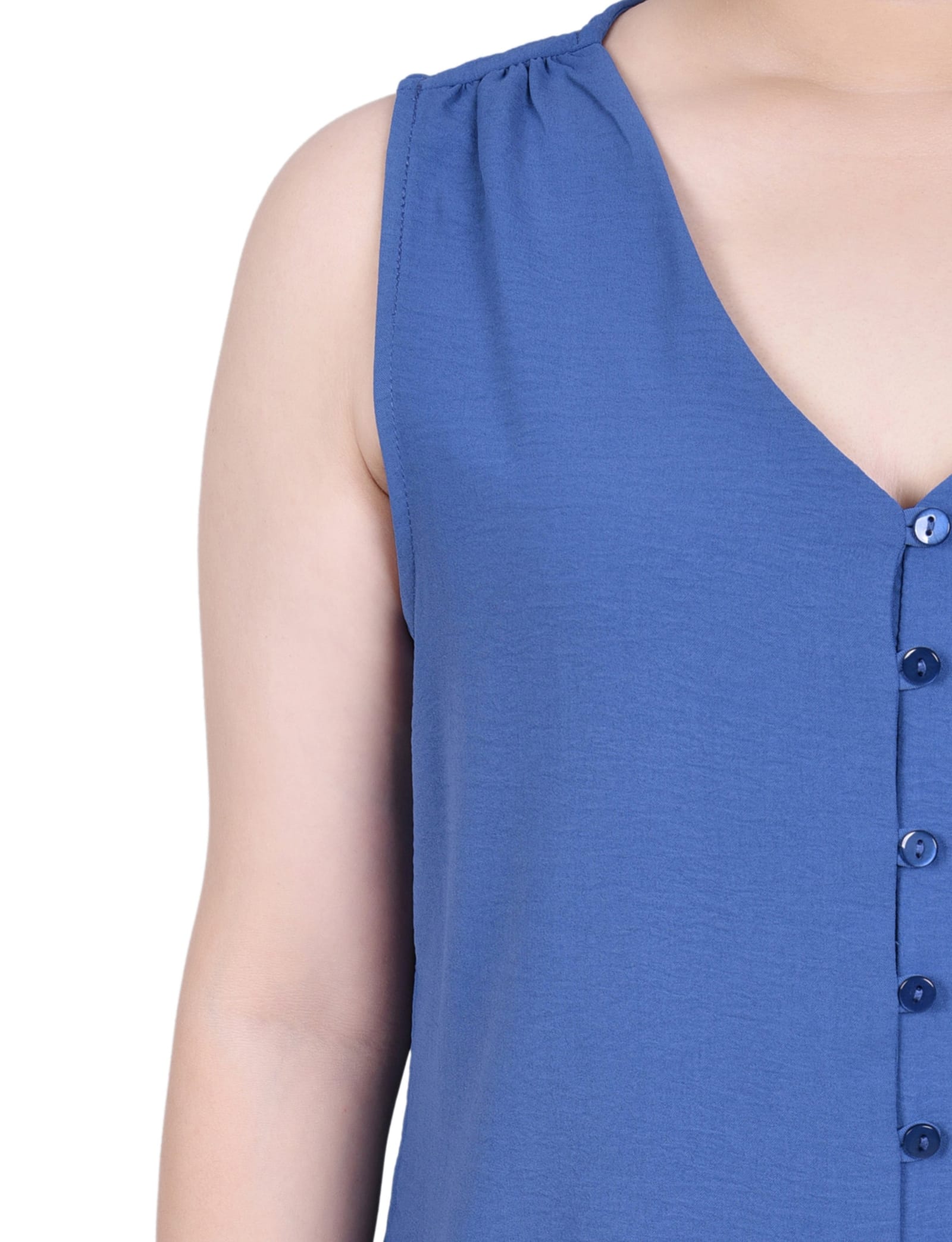 Petite Sleeveless Button Front Blouse thumbnail 4
