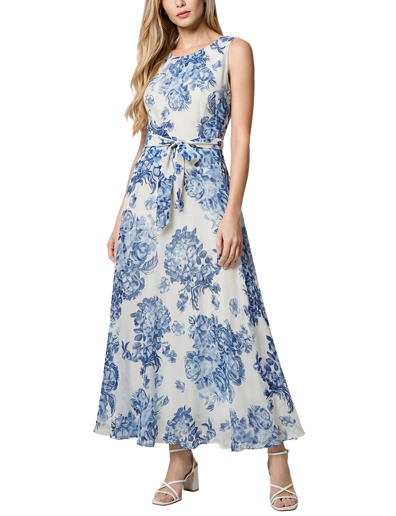 White Dark Blue Floral / Pxl