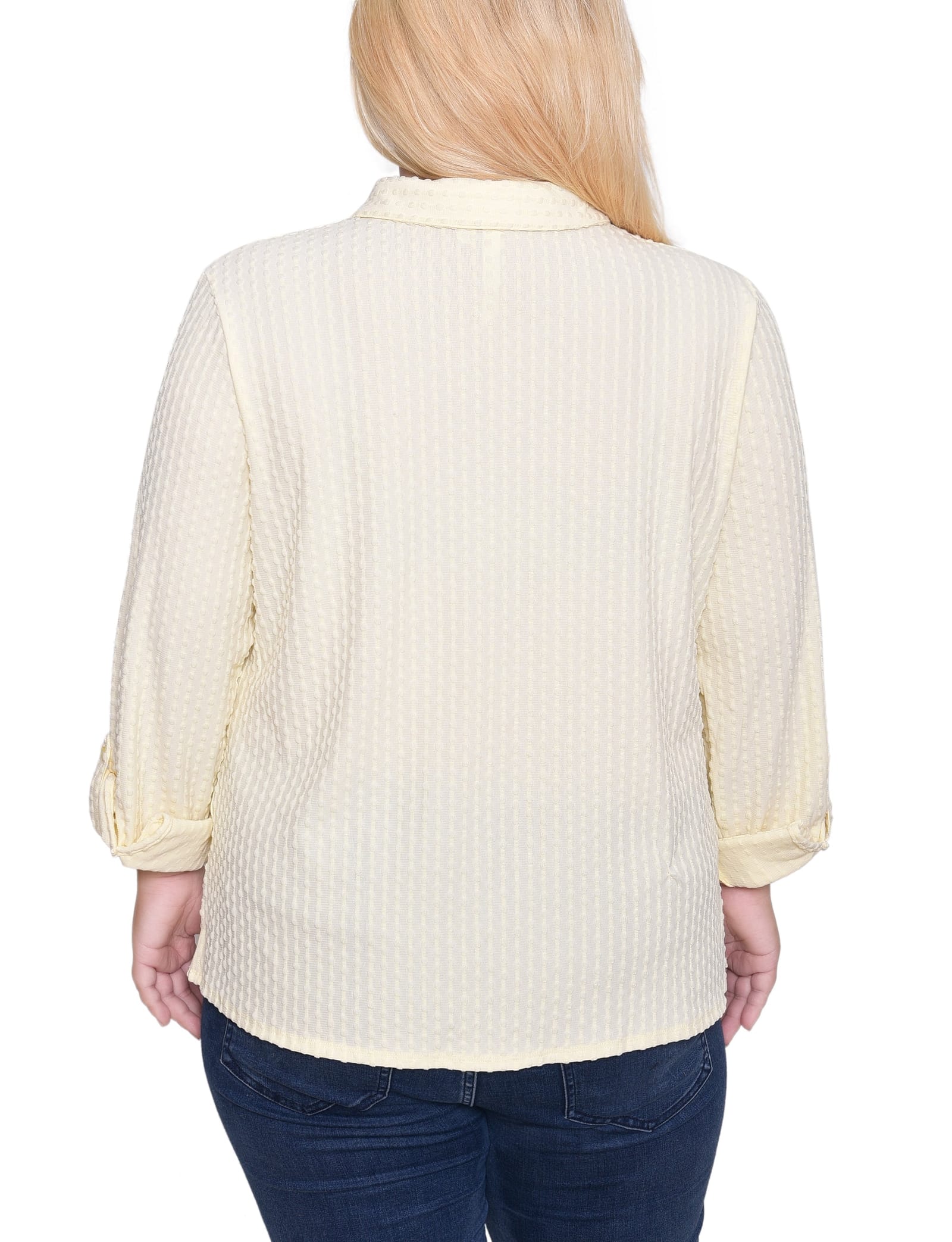 Plus Size Long Sleeve Textured Knit Top thumbnail 3