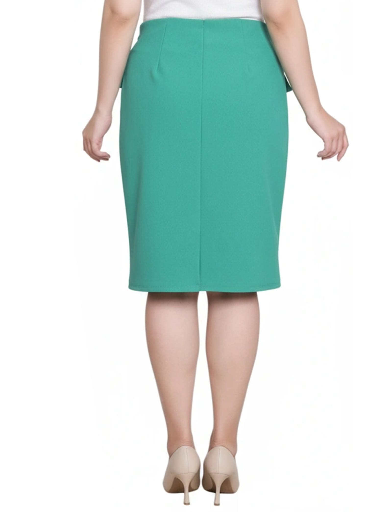Petite Slim Belted Scuba Crepe Skirt thumbnail 4