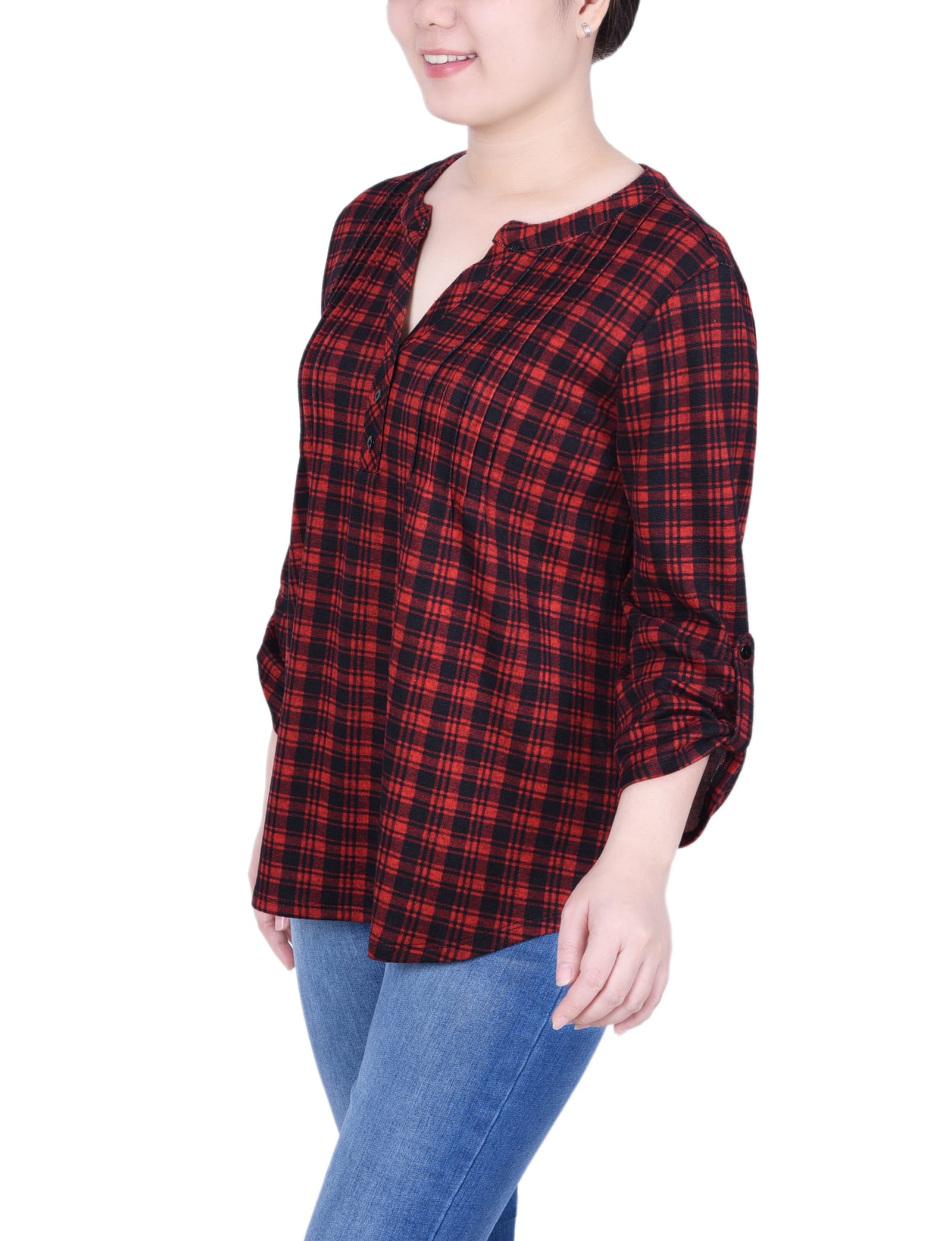 Petite 3/4 Roll Sleeve Top thumbnail 2