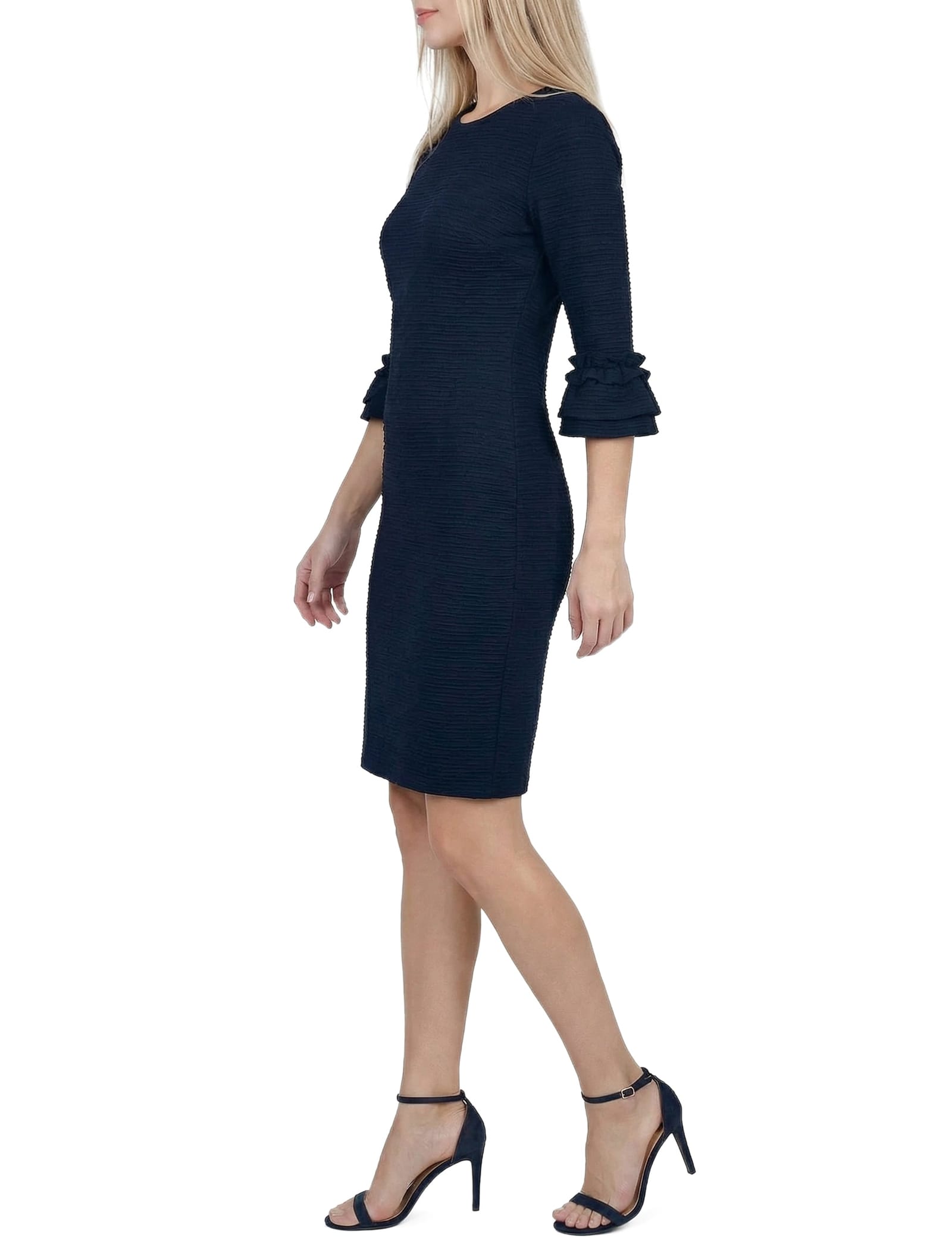 3/4 Sleeve Textured Knit Dress thumbnail 2
